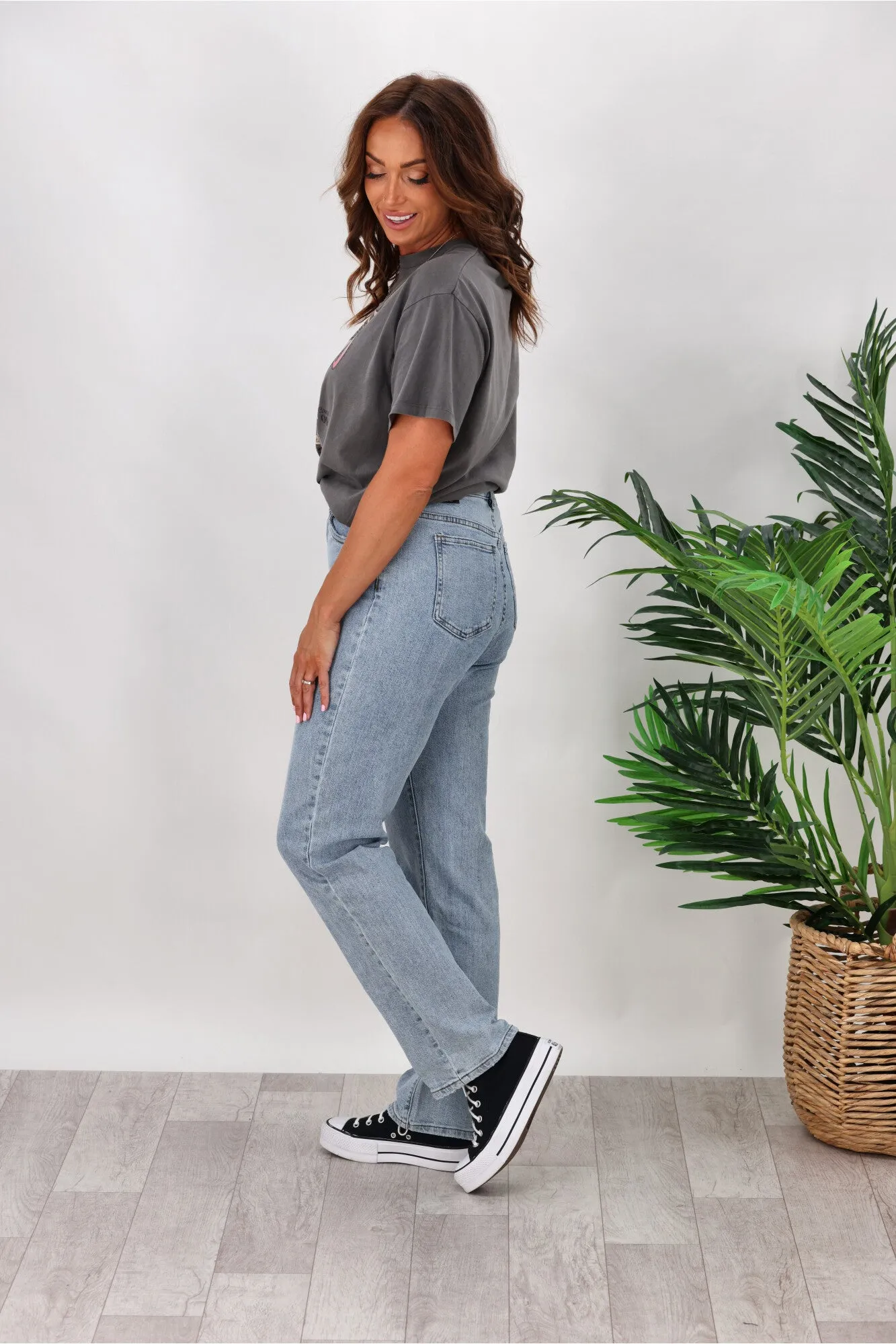 Silent Theory Mila Comfort Straight Jean Light Blue