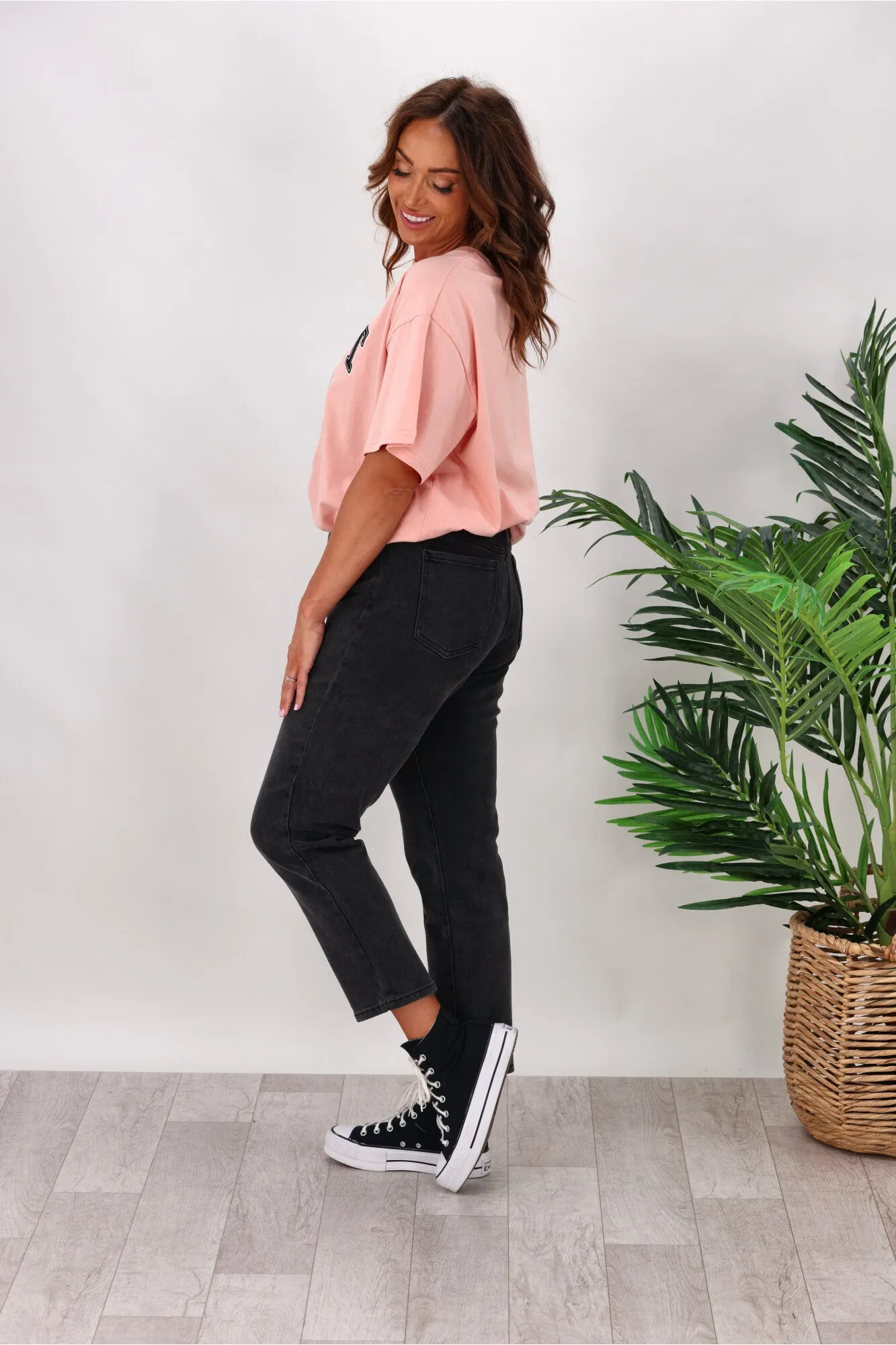 Silent Theory Monica Mom Jean Washed Black