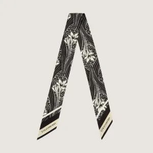 Silk Skinny Scarf - Wallpaper Black/Vanilla