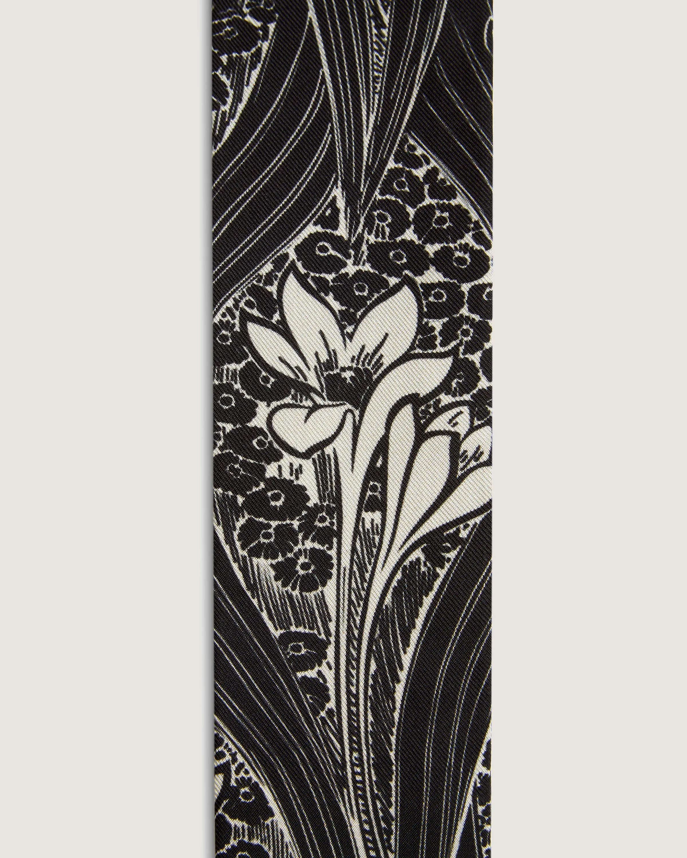 Silk Skinny Scarf - Wallpaper Black/Vanilla
