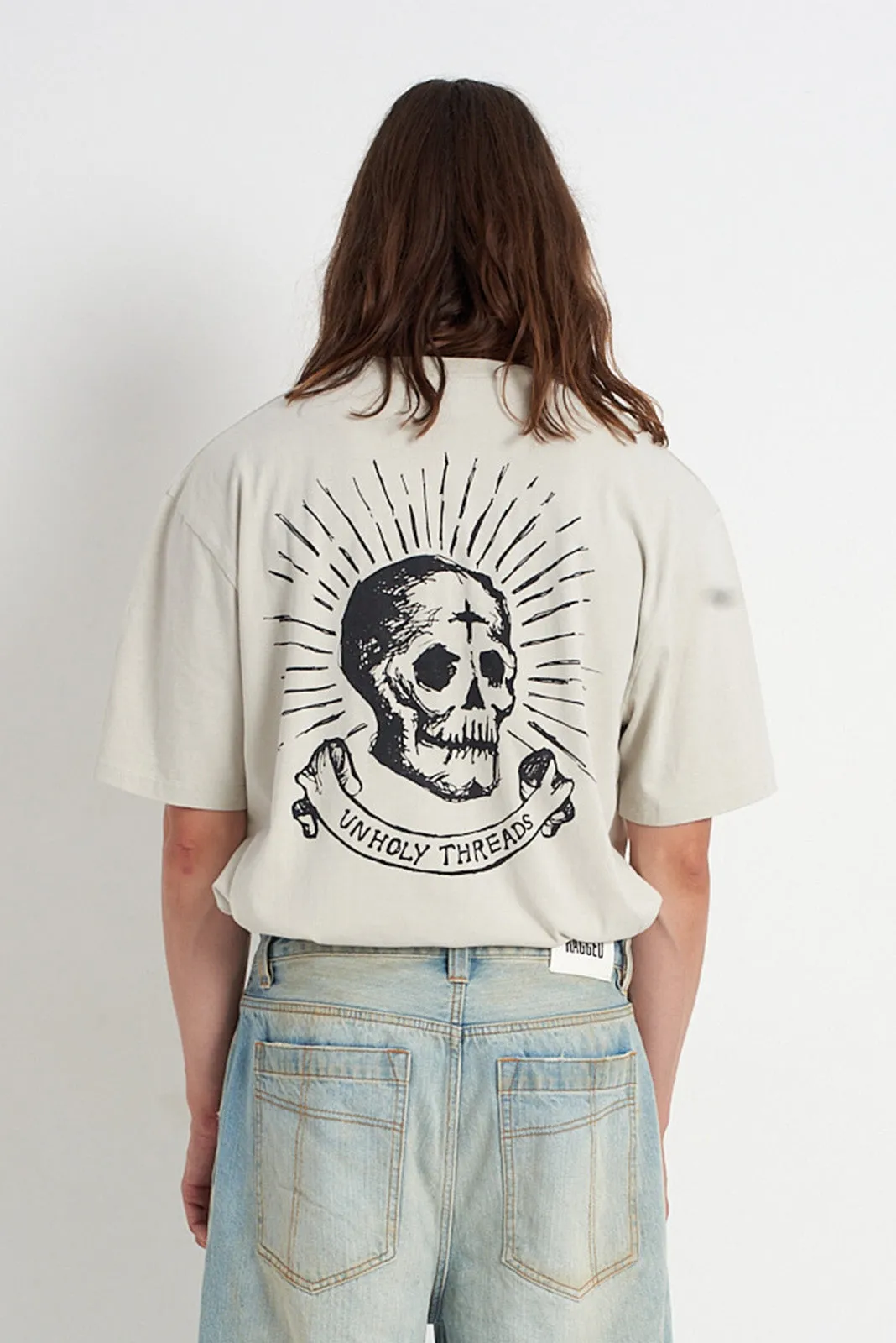 SKULL RAGGED GRAPHIC TEE