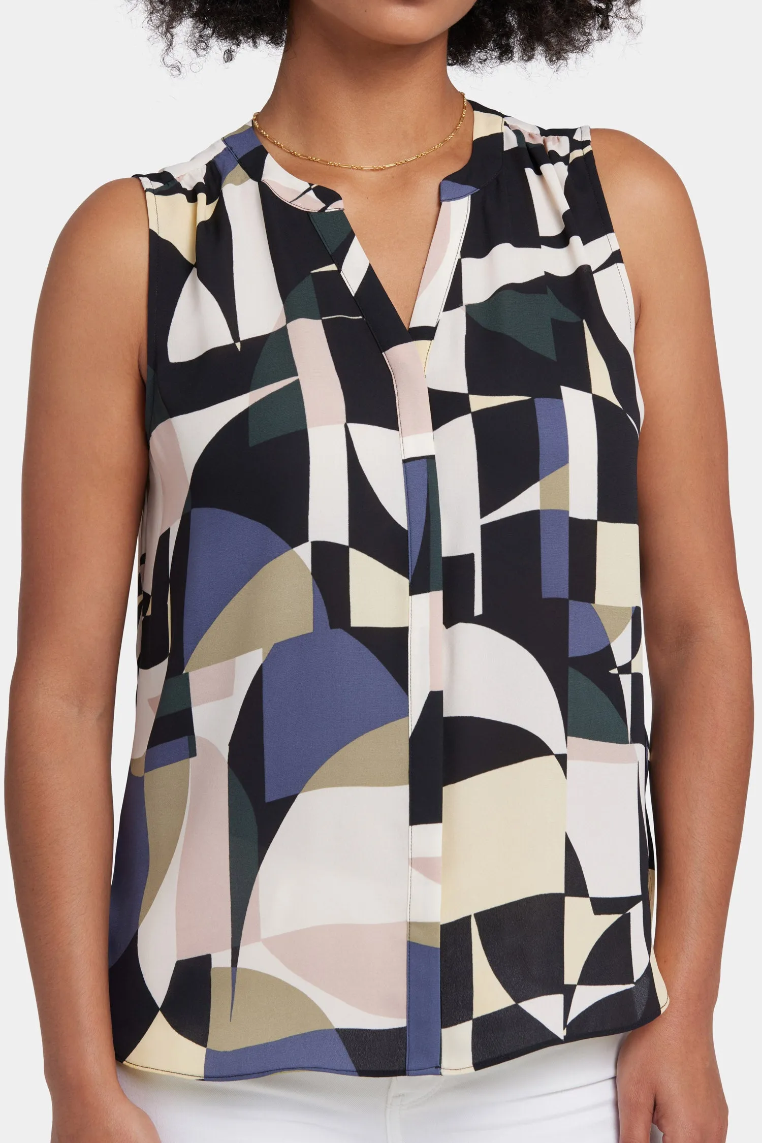 Sleeveless Pintuck Blouse - La Granadella