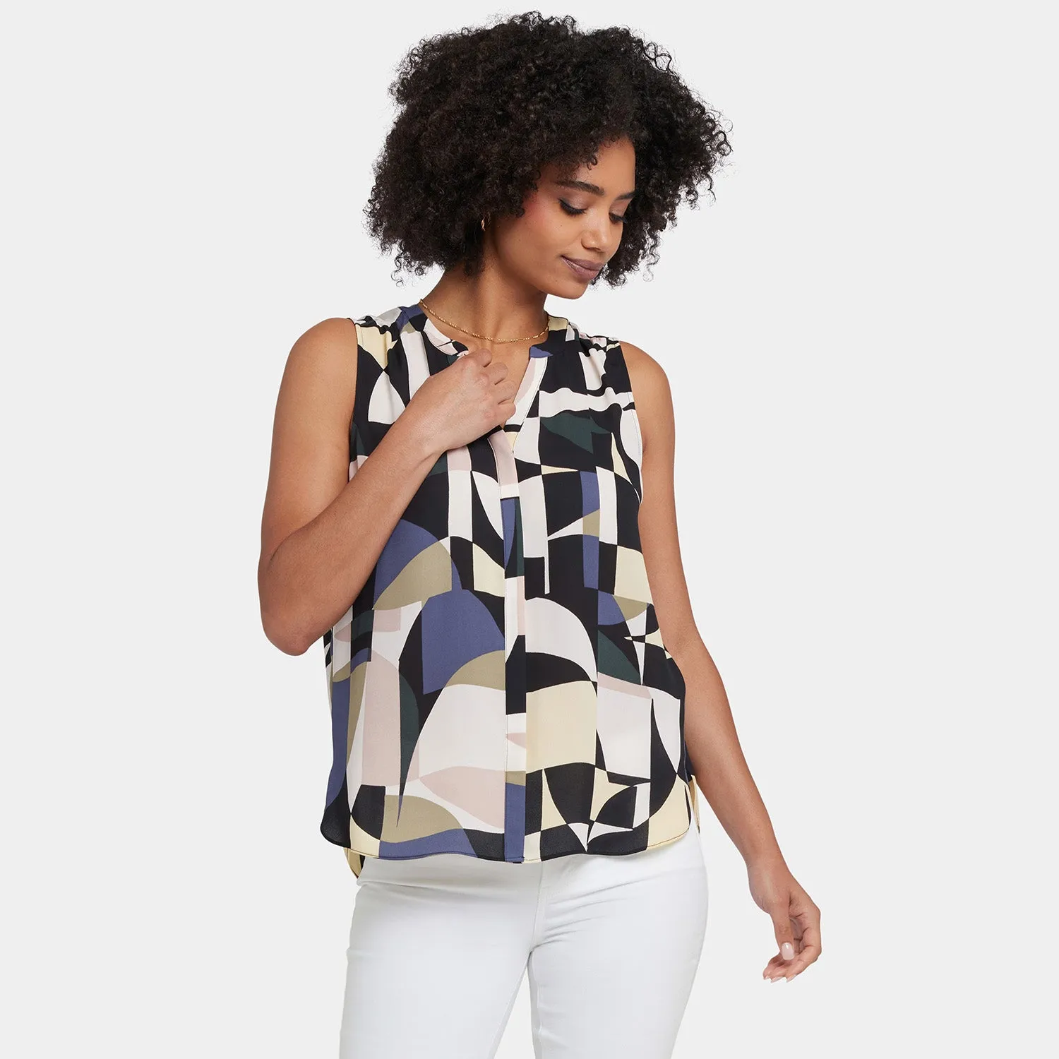 Sleeveless Pintuck Blouse - La Granadella