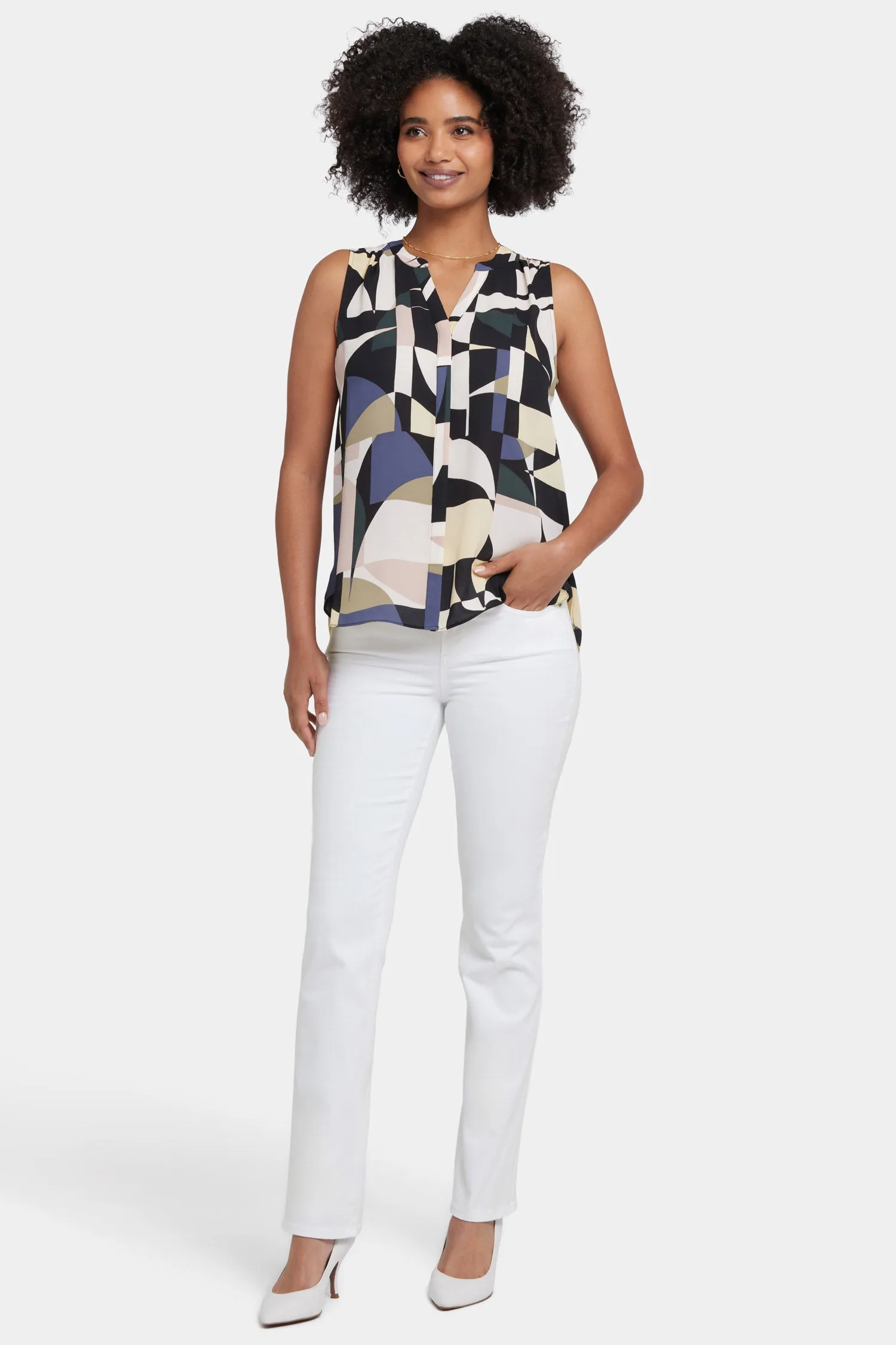 Sleeveless Pintuck Blouse - La Granadella