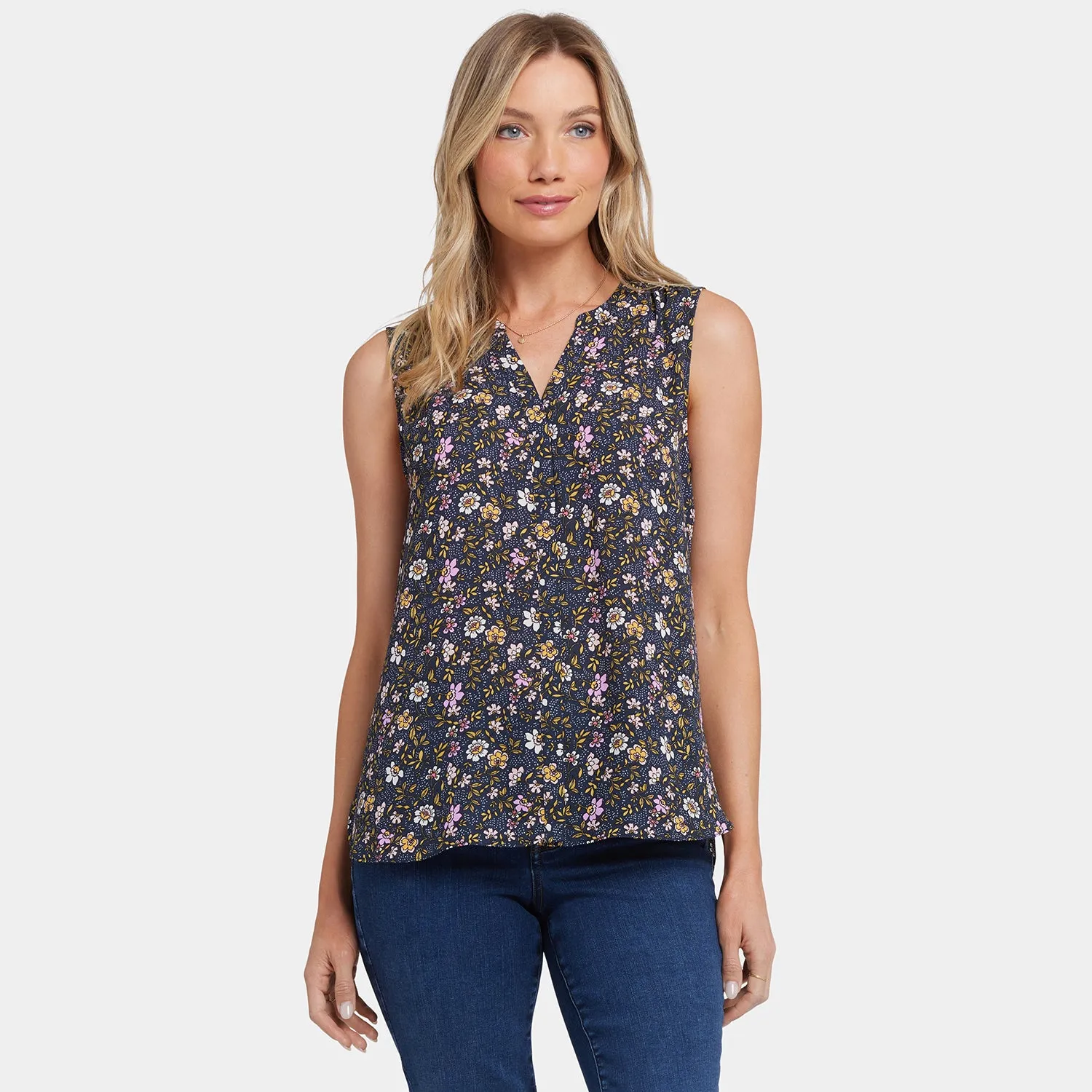 Sleeveless Pintuck Blouse - Marisol