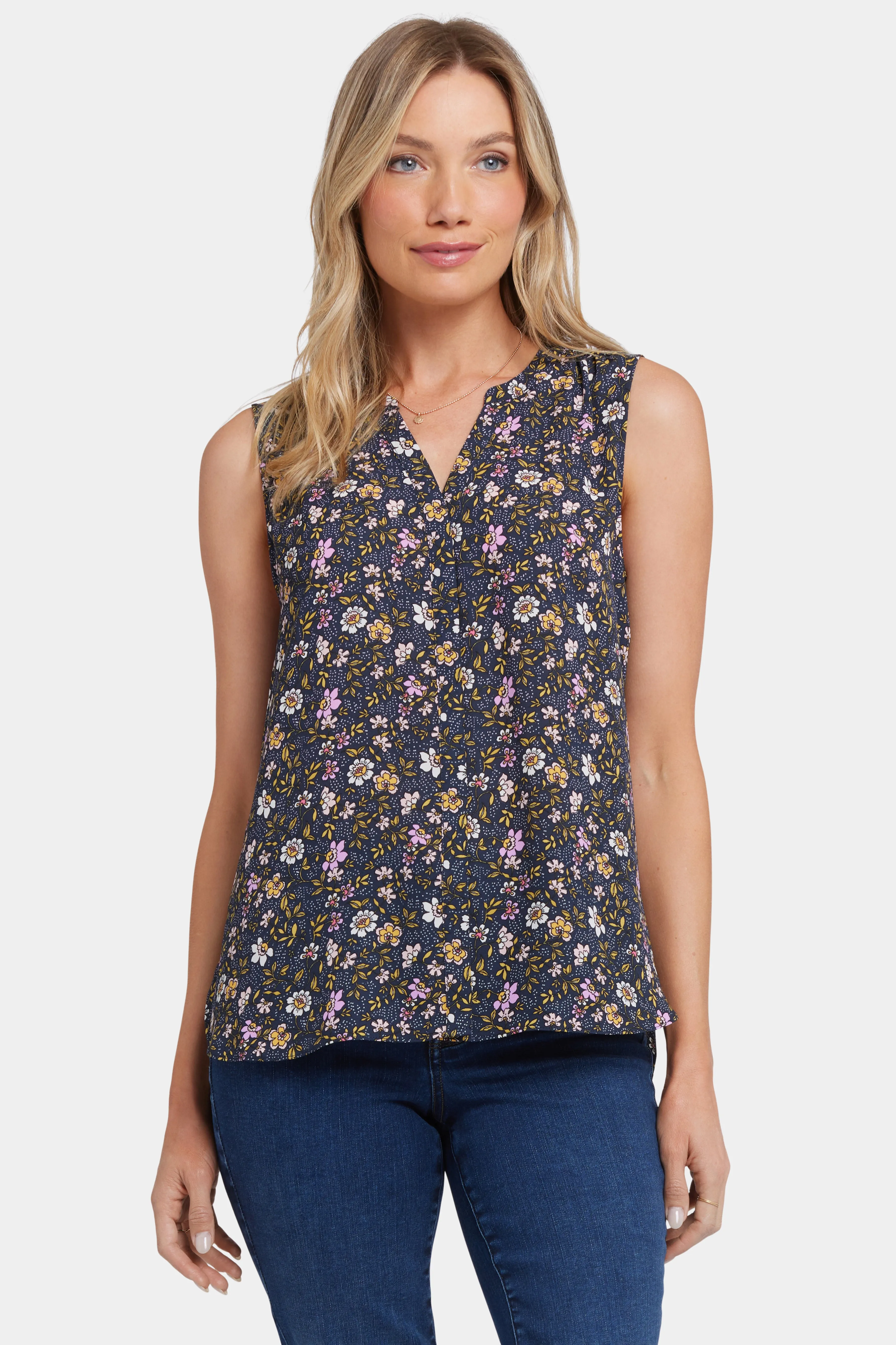 Sleeveless Pintuck Blouse - Marisol