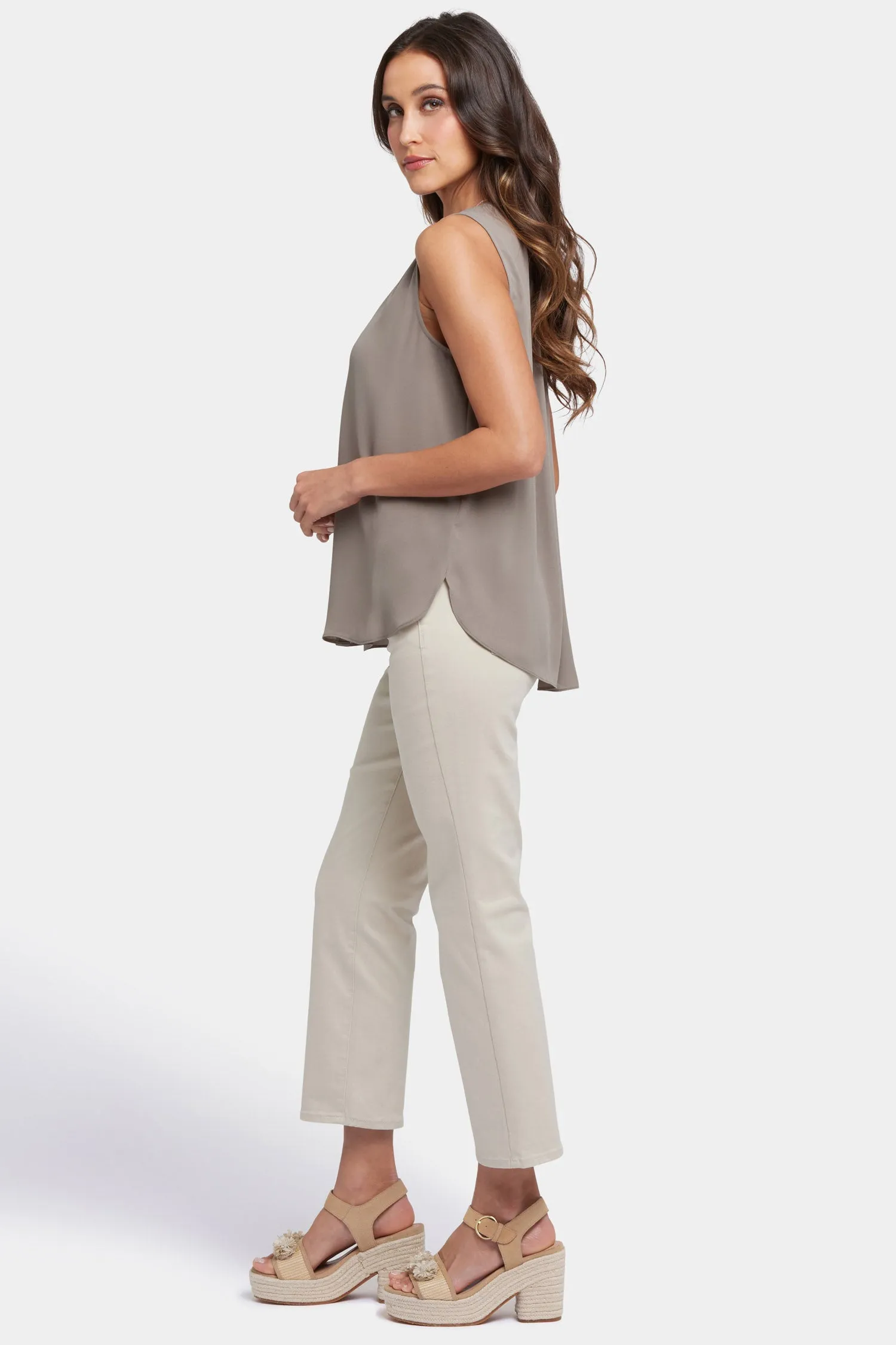 Sleeveless Pintuck Blouse - Saddlewood