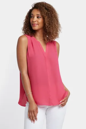 Sleeveless Pintuck Blouse - Watermelon