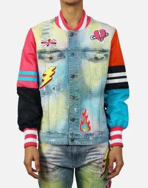 Smoke Rise COLOR VARSITY DENIM JACKET