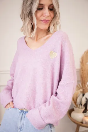 Soft Hearted Lila/Gold - Trui