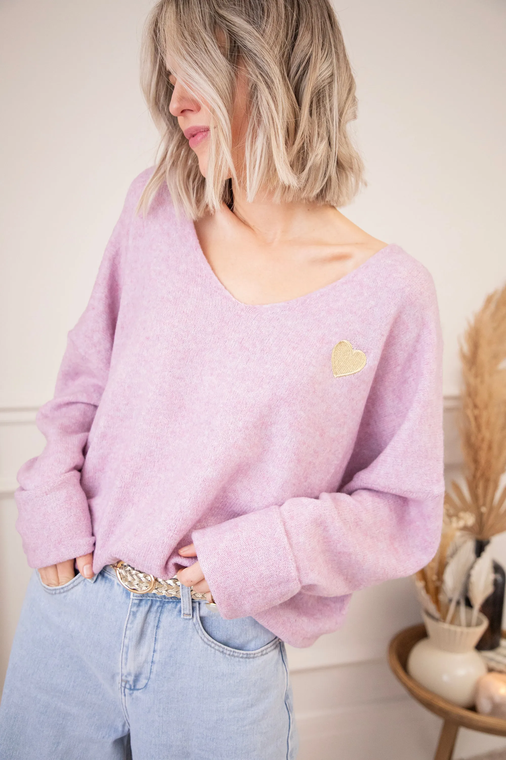 Soft Hearted Lila/Gold - Trui