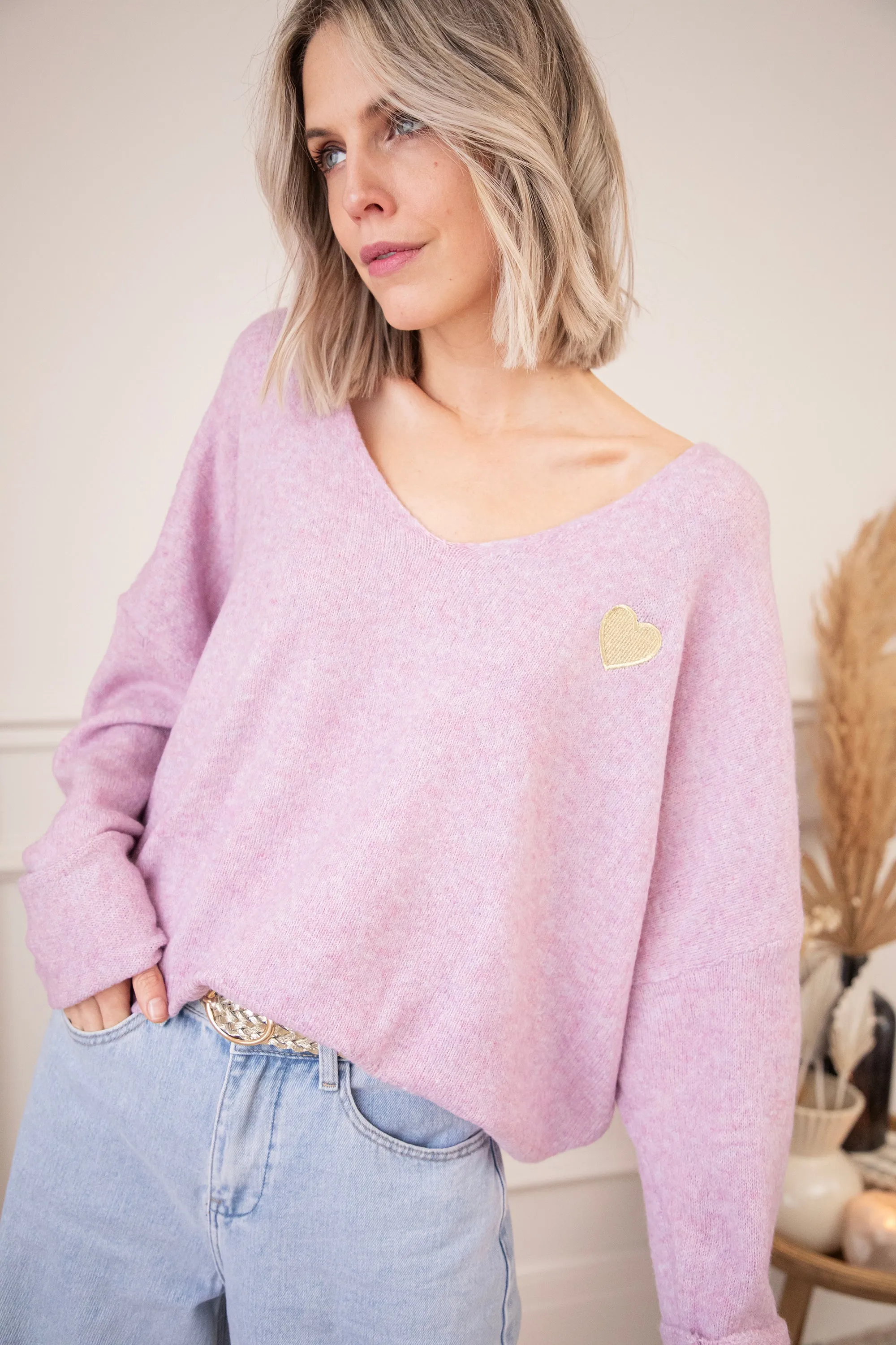 Soft Hearted Lila/Gold - Trui