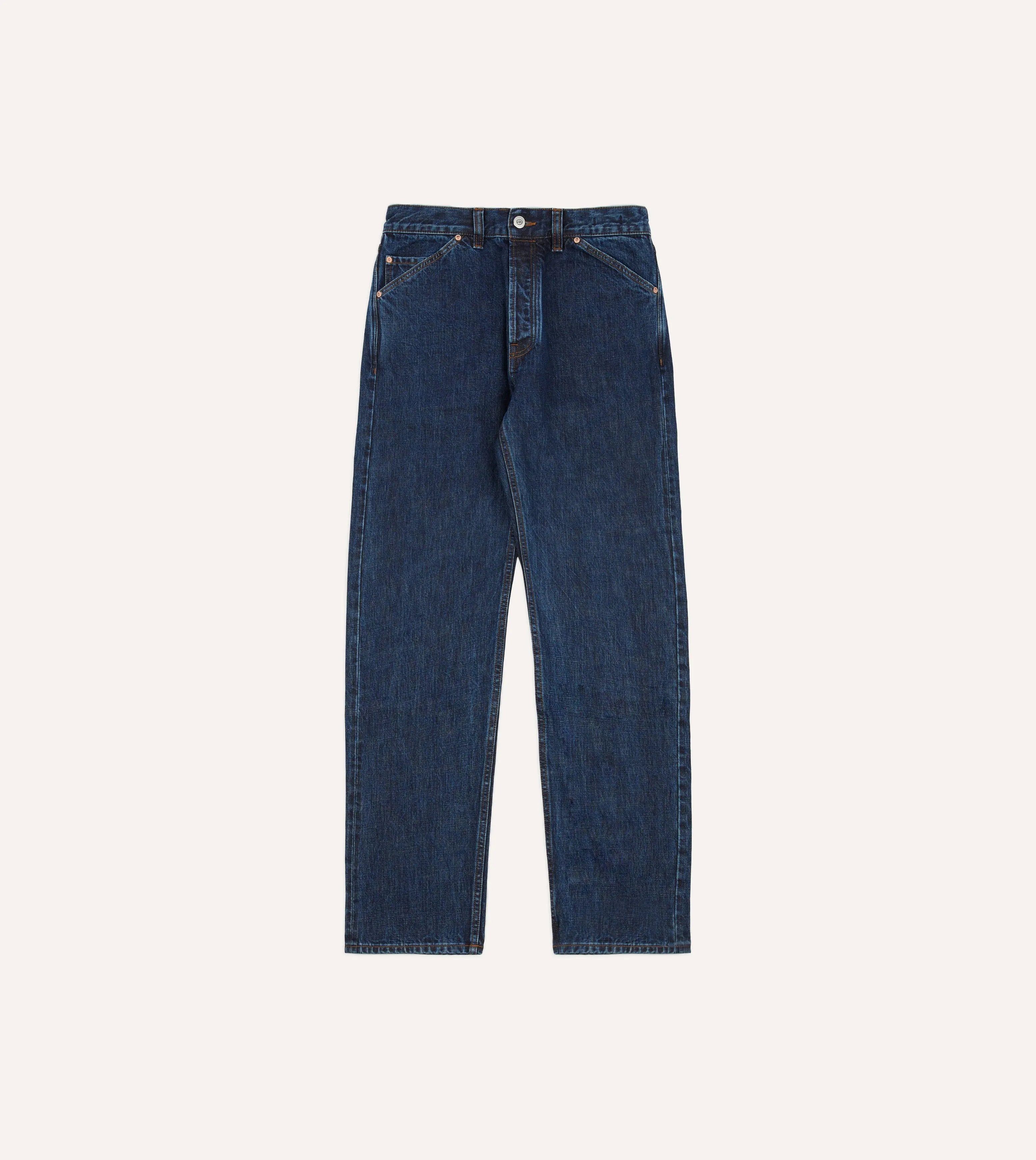 Stone Wash 14.2oz Japanese Selvedge Denim Five-Pocket Jeans