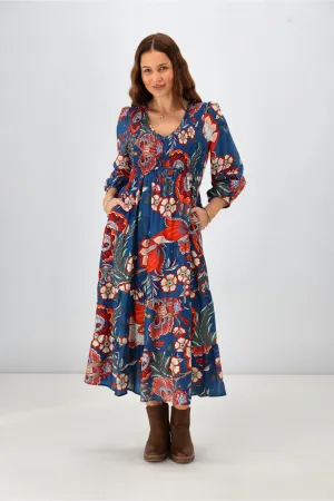 Sunday Boho Emerie Dress Paisley Print Blue