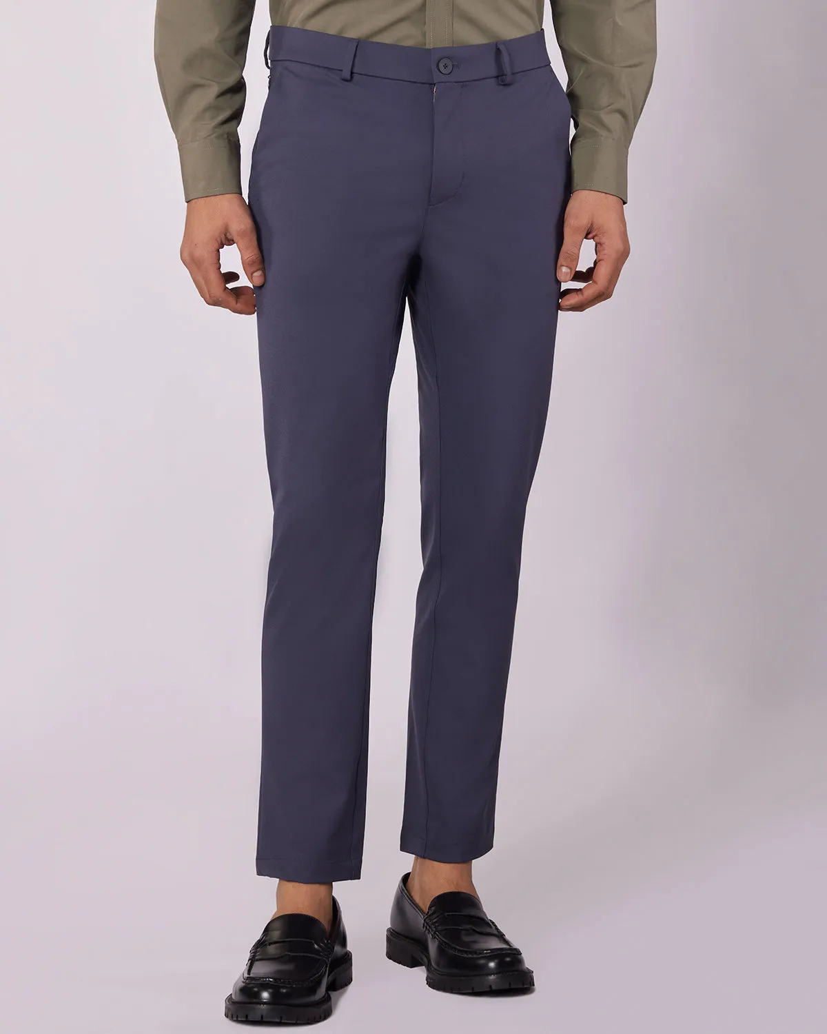 Tailored 4-Way Stretch Nylon Smart Pants - Dark Grey