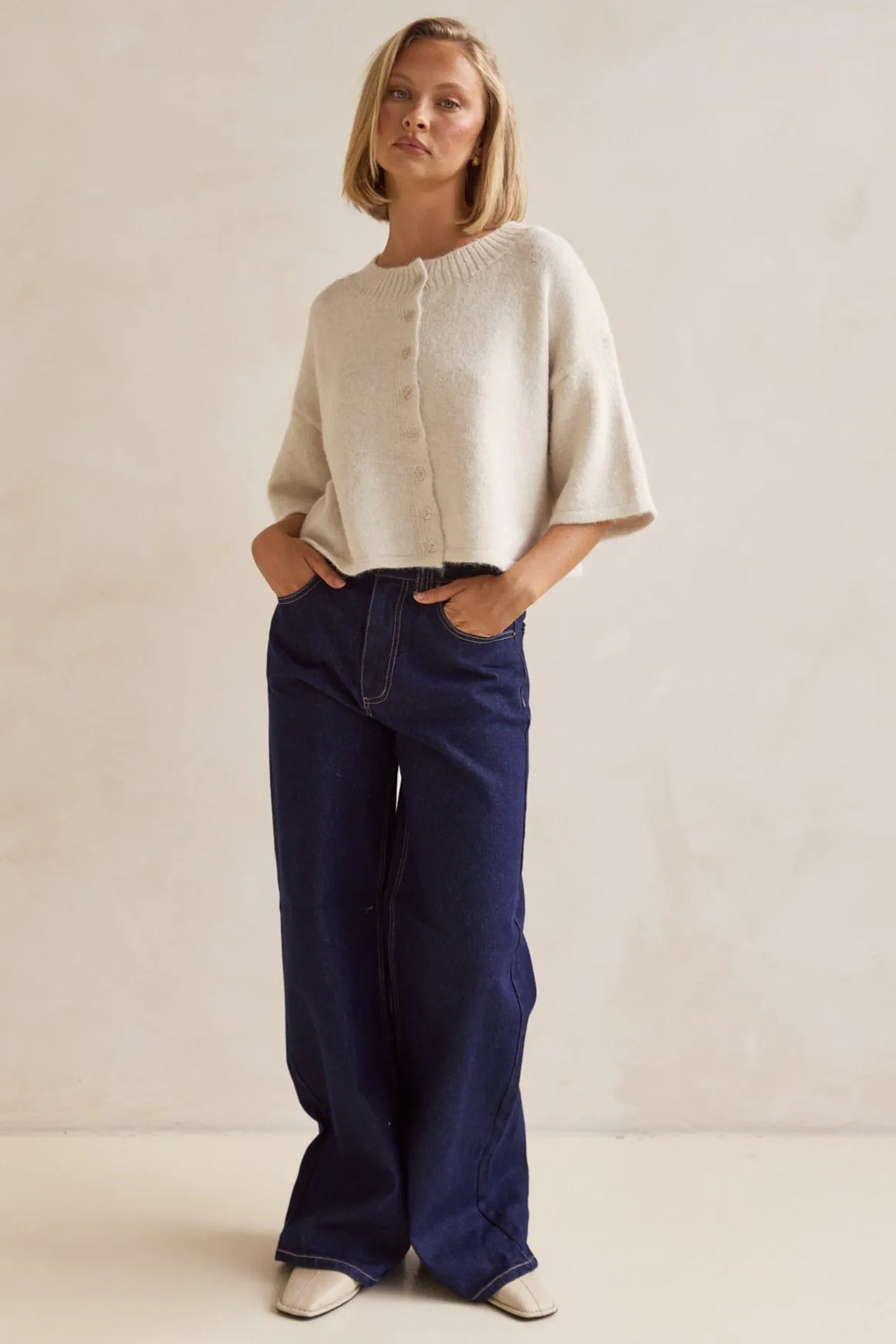 Tammy Knit Cardigan (Oatmeal)