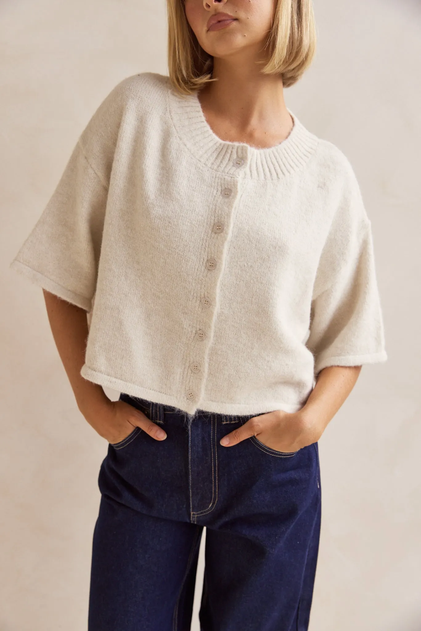Tammy Knit Cardigan (Oatmeal)