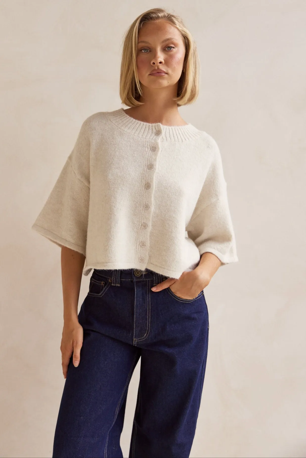 Tammy Knit Cardigan (Oatmeal)