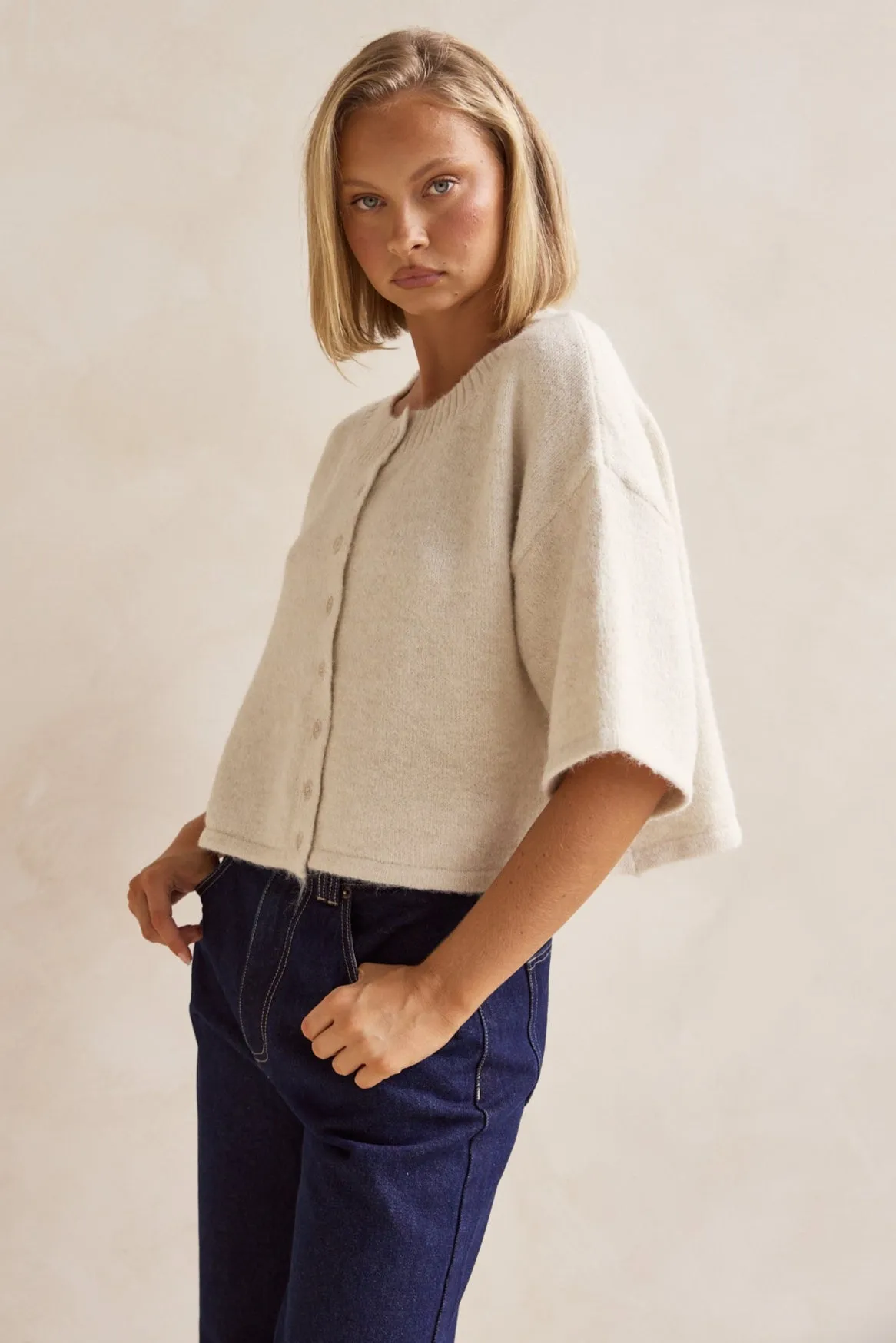 Tammy Knit Cardigan (Oatmeal)