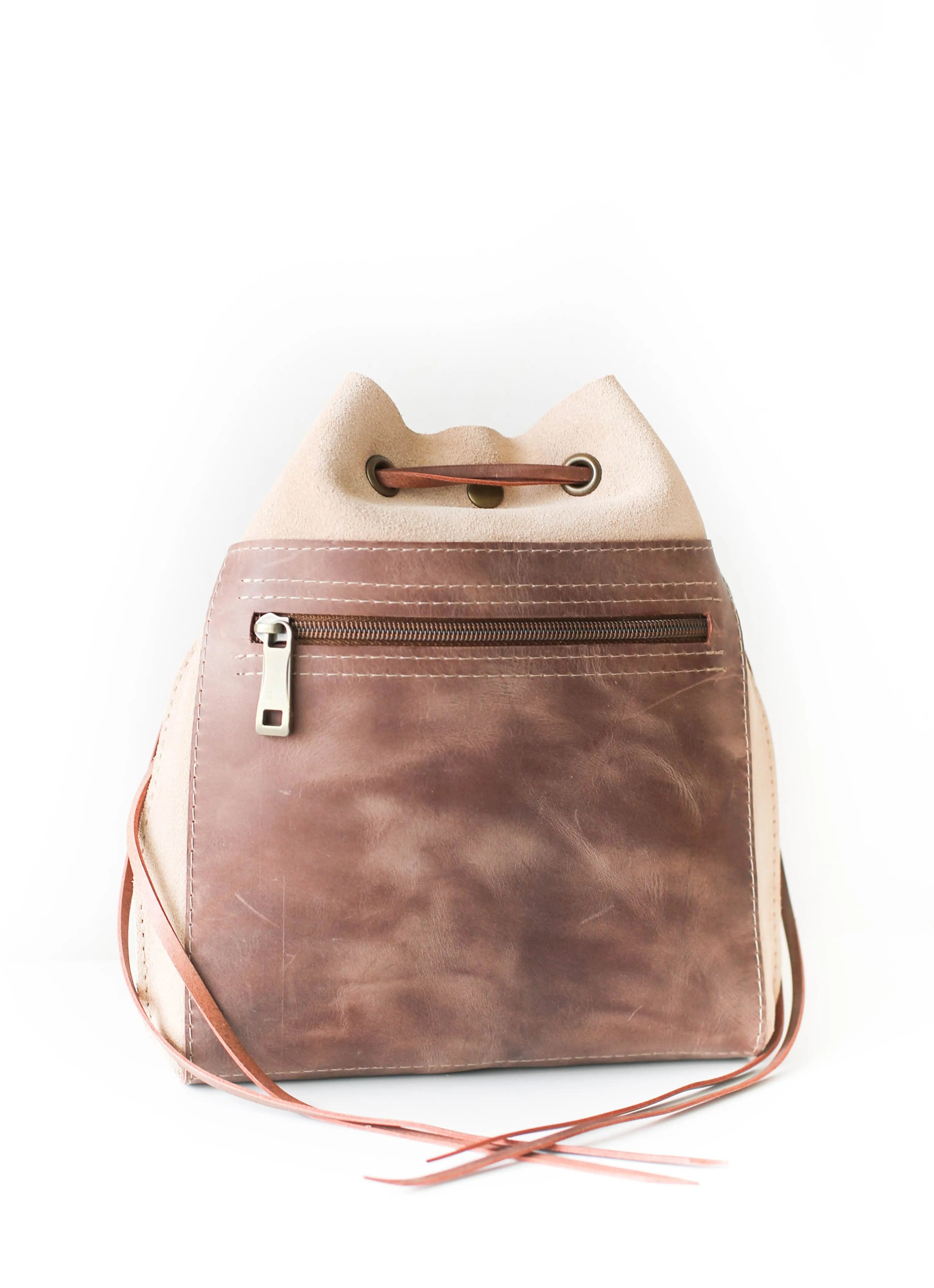 Taupe Designer Mini Bag - Small Leather Bag