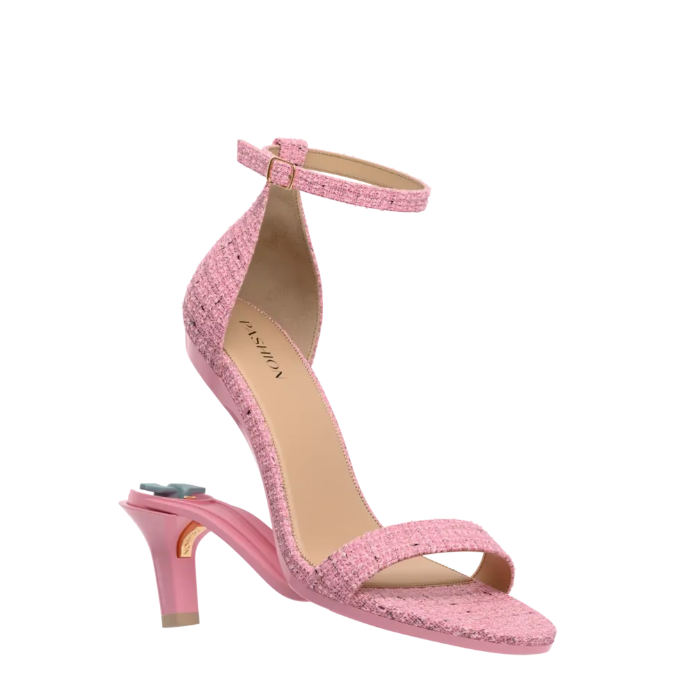 The Pashionista - Pink Tweed 3 Stiletto