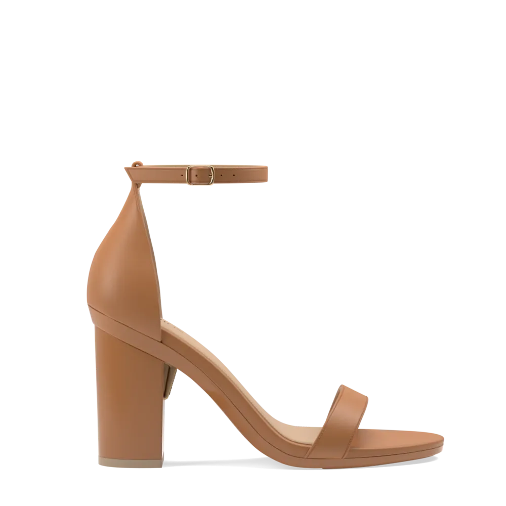 The Pashionista - Whiskey Leather   Block Heel Kit 4 Whiskey - FINAL SALE