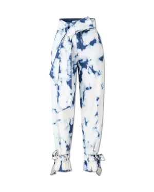 Tie-Dye Ankle-Belted Jeans