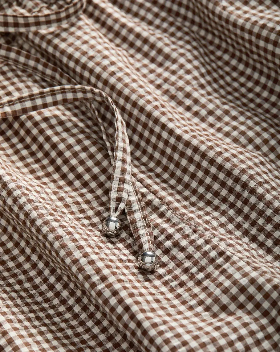 Tijana Gingham Short Chicory/White