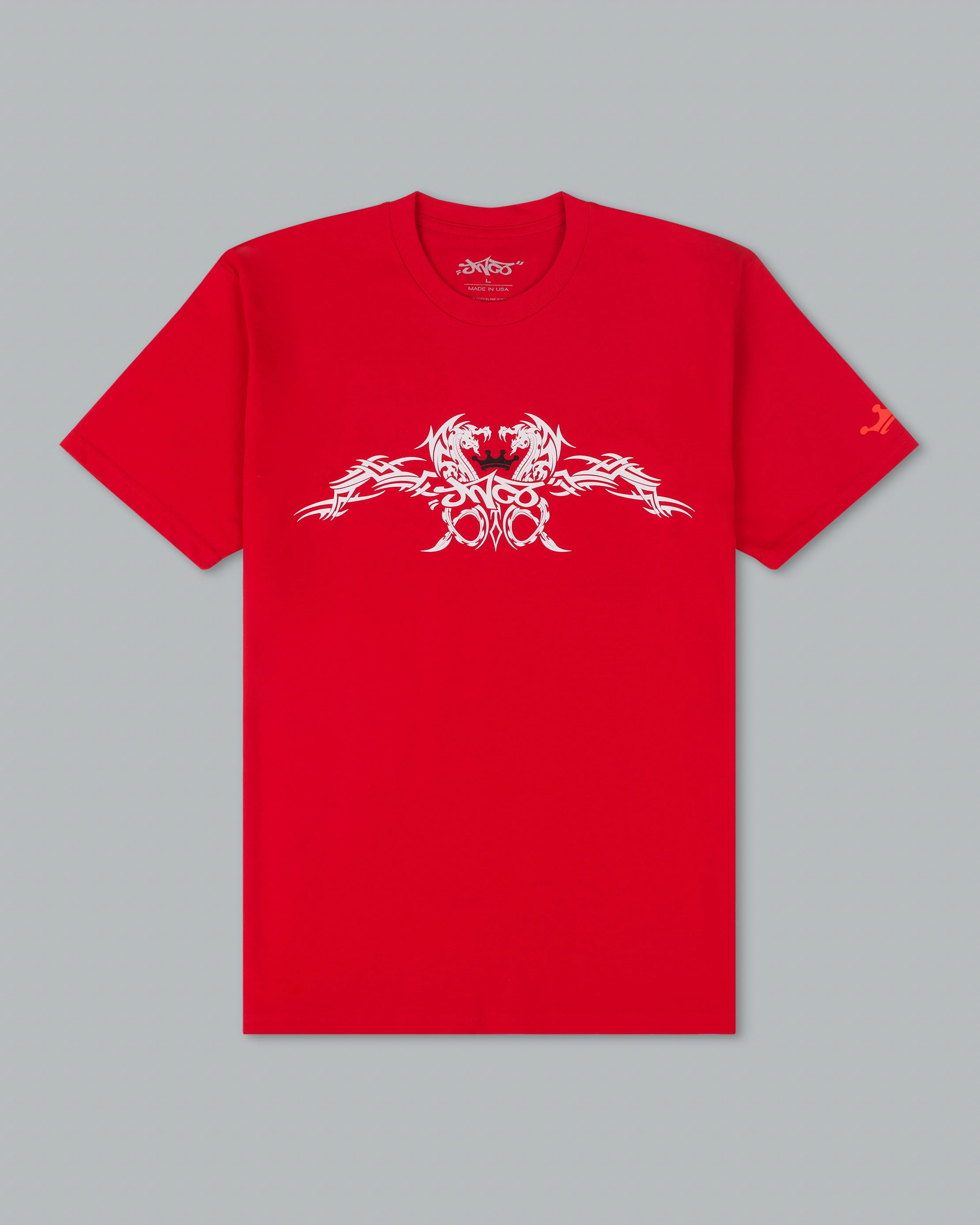 Tribal Dragon Tee. Red.