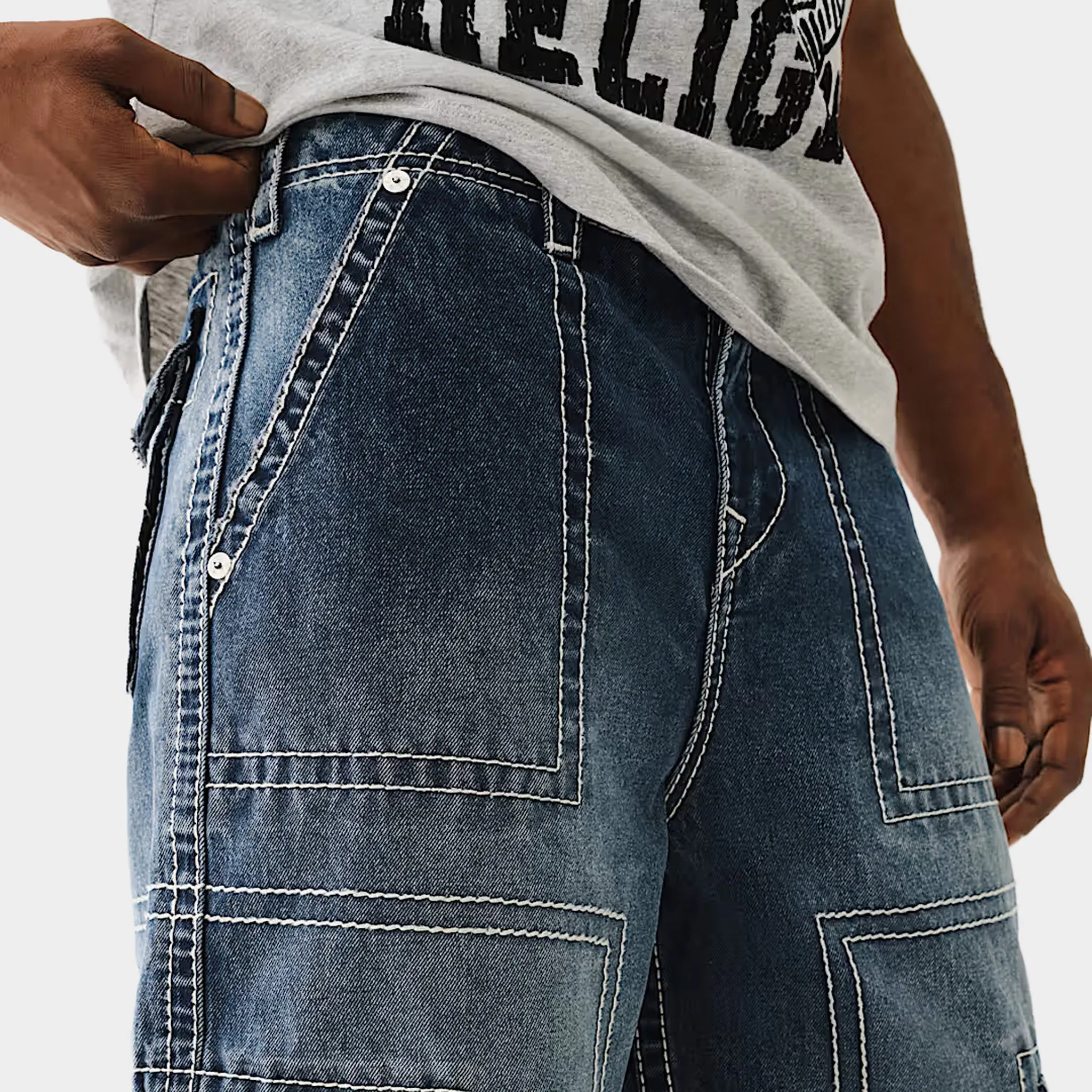 True Religion Big T Cargo Pants / Dark Rebel Race Wash