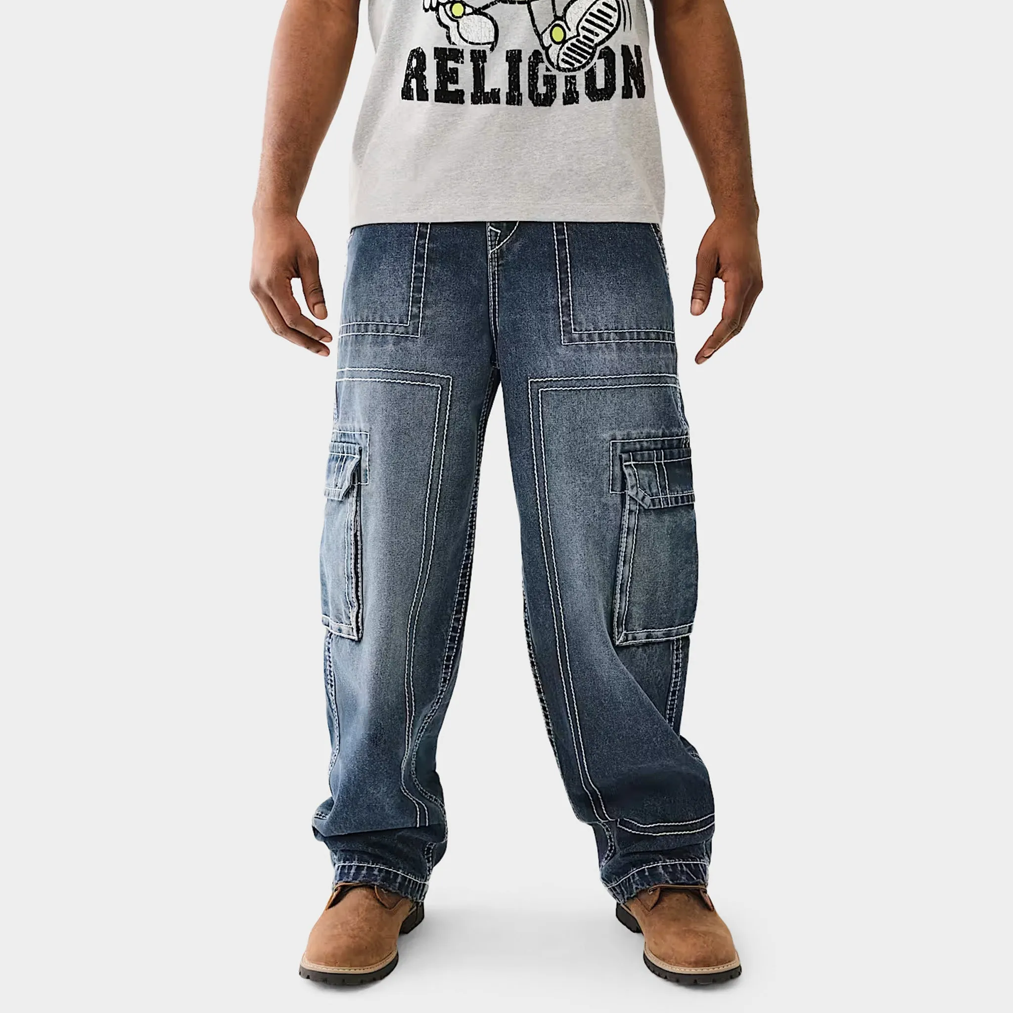 True Religion Big T Cargo Pants / Dark Rebel Race Wash