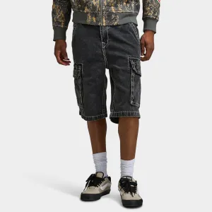 True Religion Big T Vinny Cargo Denim Shorts / Bullet Black Wash