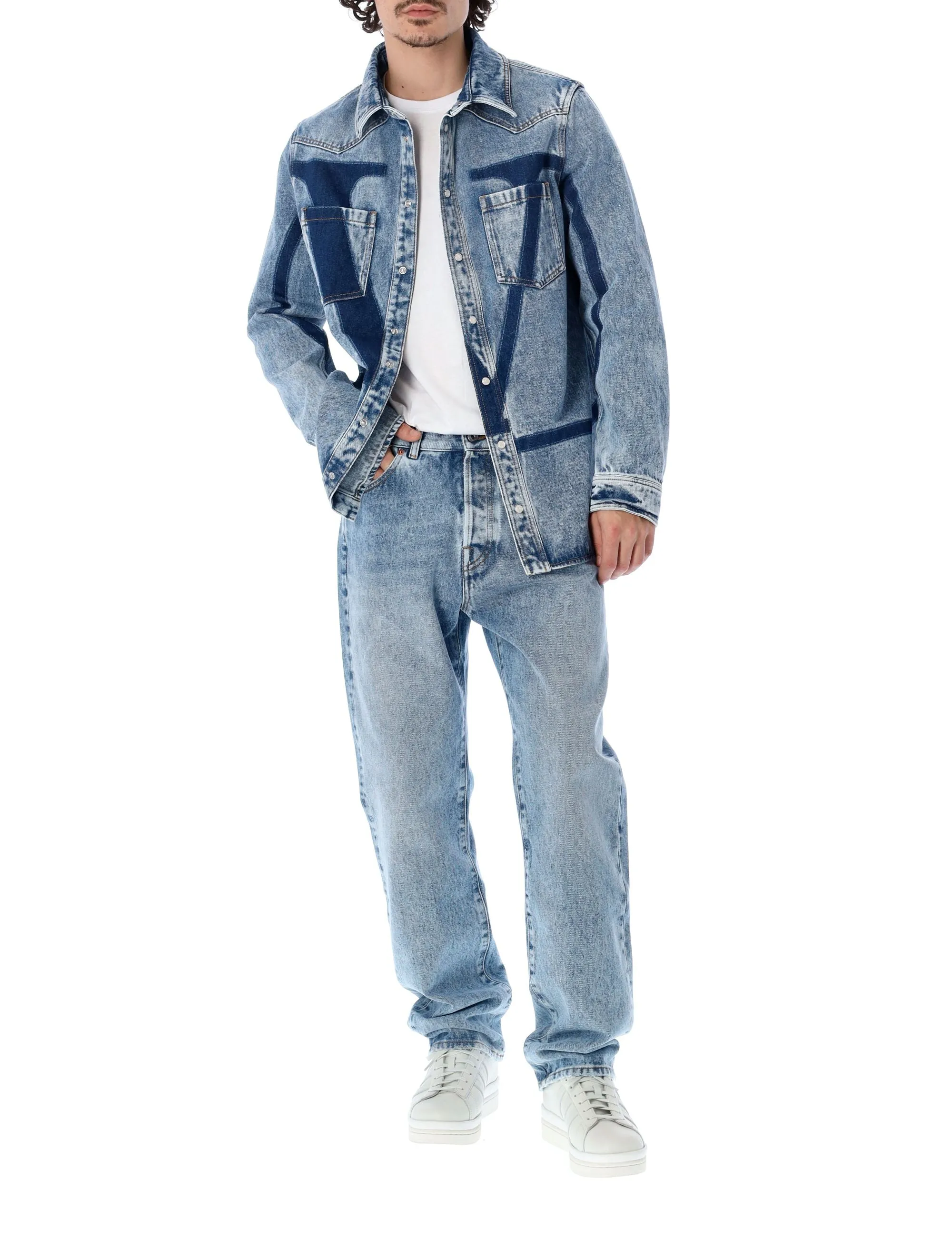 Valentino VLogo Printed Mid-Rise Jeans