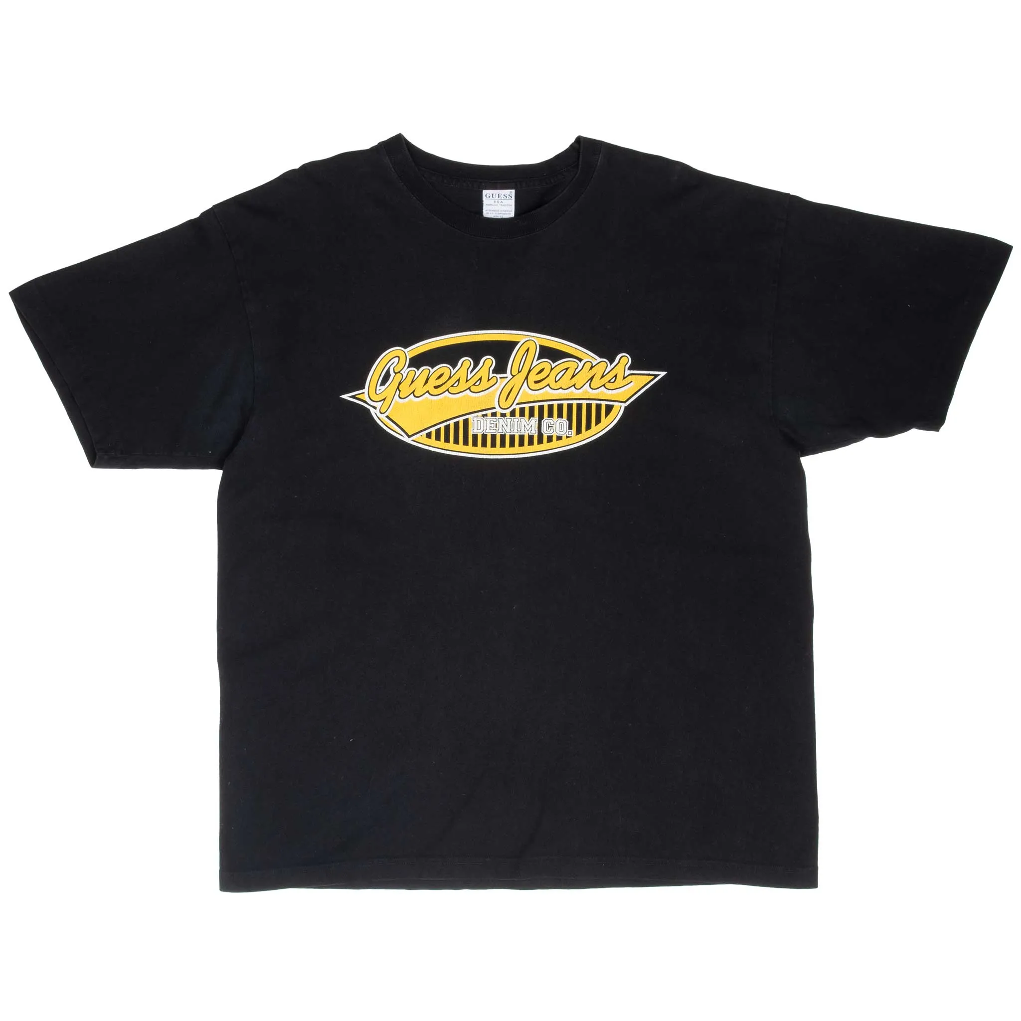 VINTAGE GUESS JEANS BLACK TEE SHIRT 1990S XL