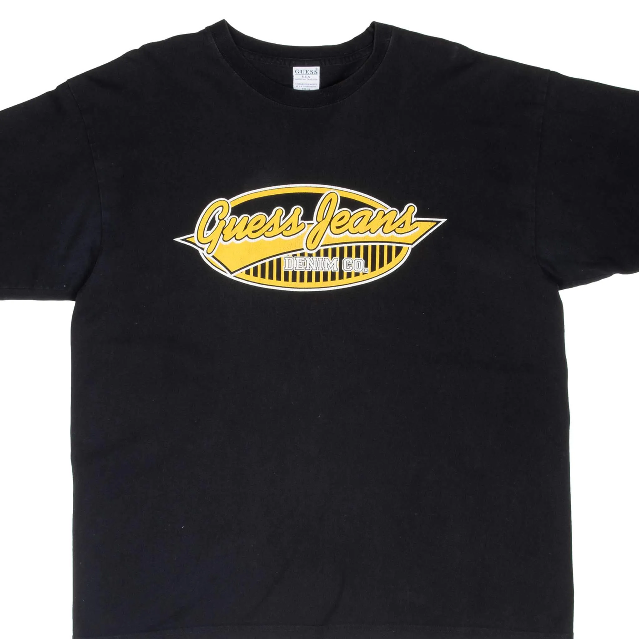 VINTAGE GUESS JEANS BLACK TEE SHIRT 1990S XL