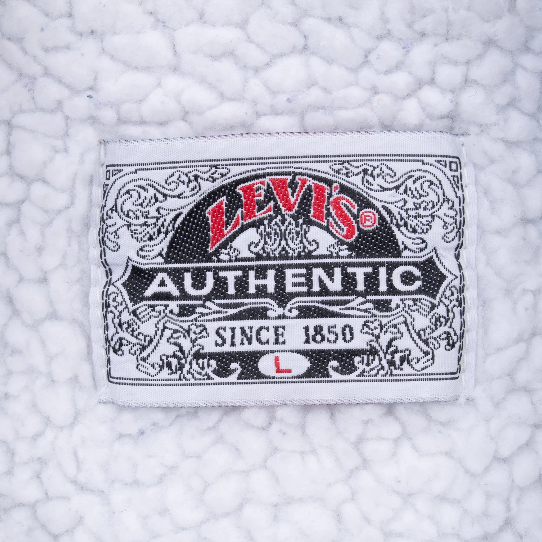 VINTAGE LEVIS SHERPA TRUCKER BLUE LIGHT WASH DENIM JACKET 1980S LARGE MADE USA