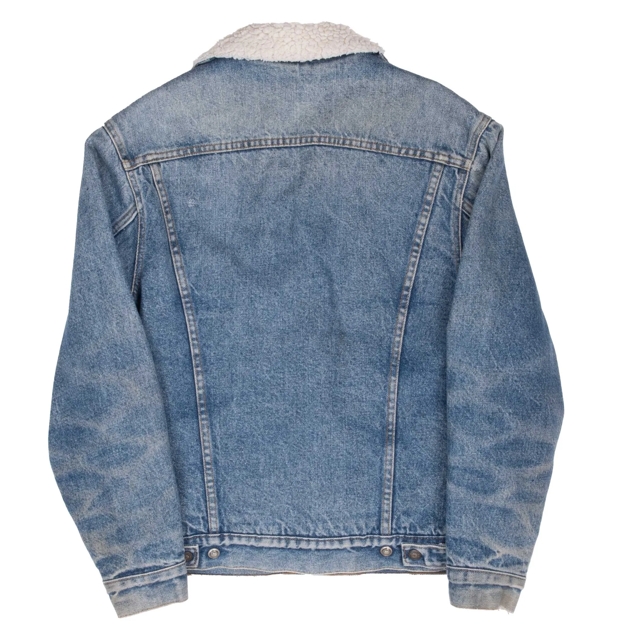VINTAGE LEVIS SHERPA TRUCKER DENIM JACKET 1980S SIZE 34R XS MADE IN USA