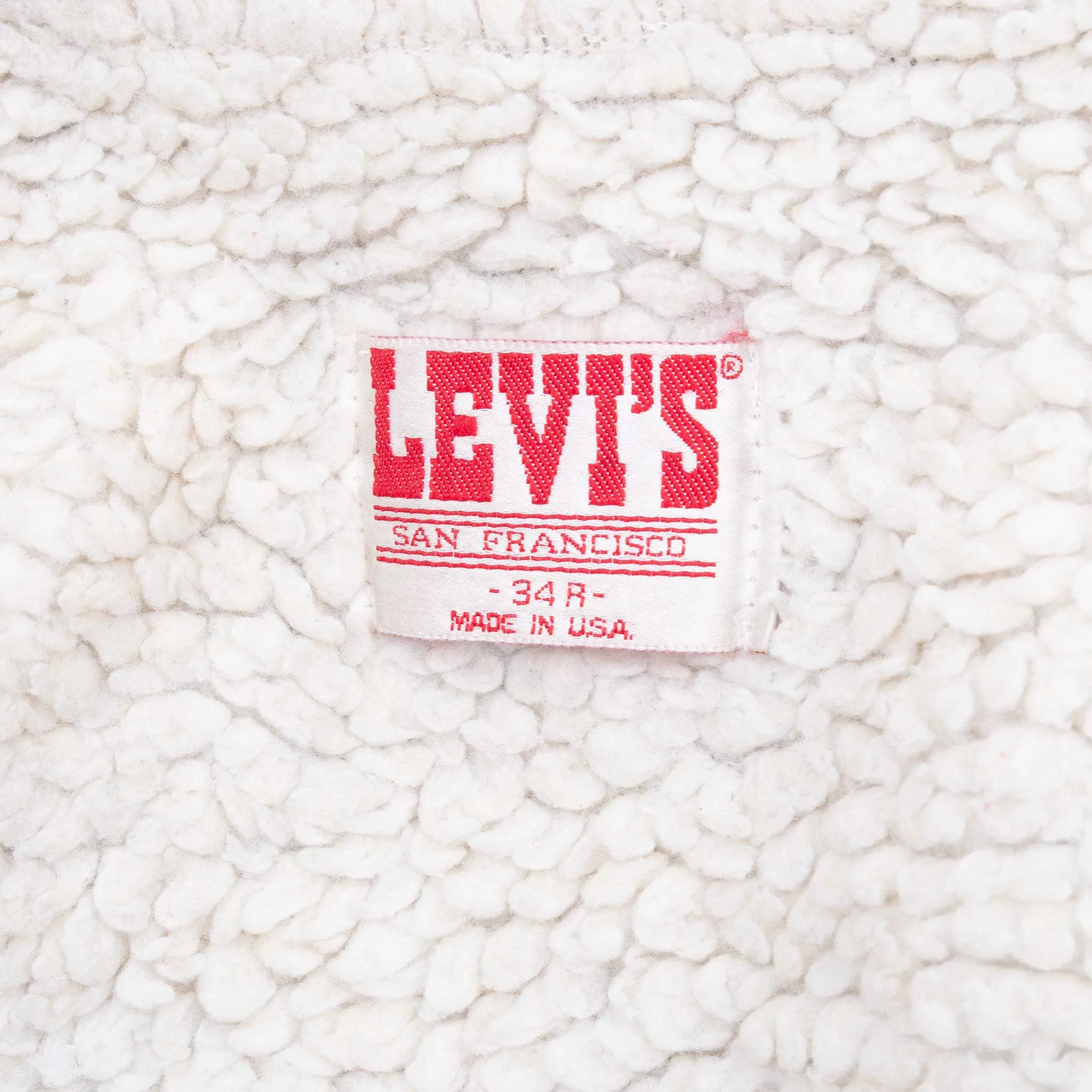 VINTAGE LEVIS SHERPA TRUCKER DENIM JACKET 1980S SIZE 34R XS MADE IN USA