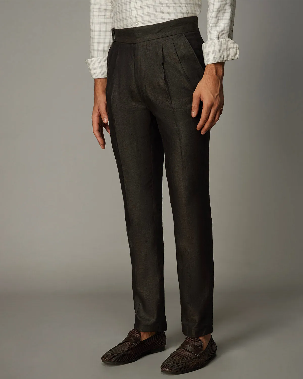 Vintage Linen Neapolitan Pants - Brown
