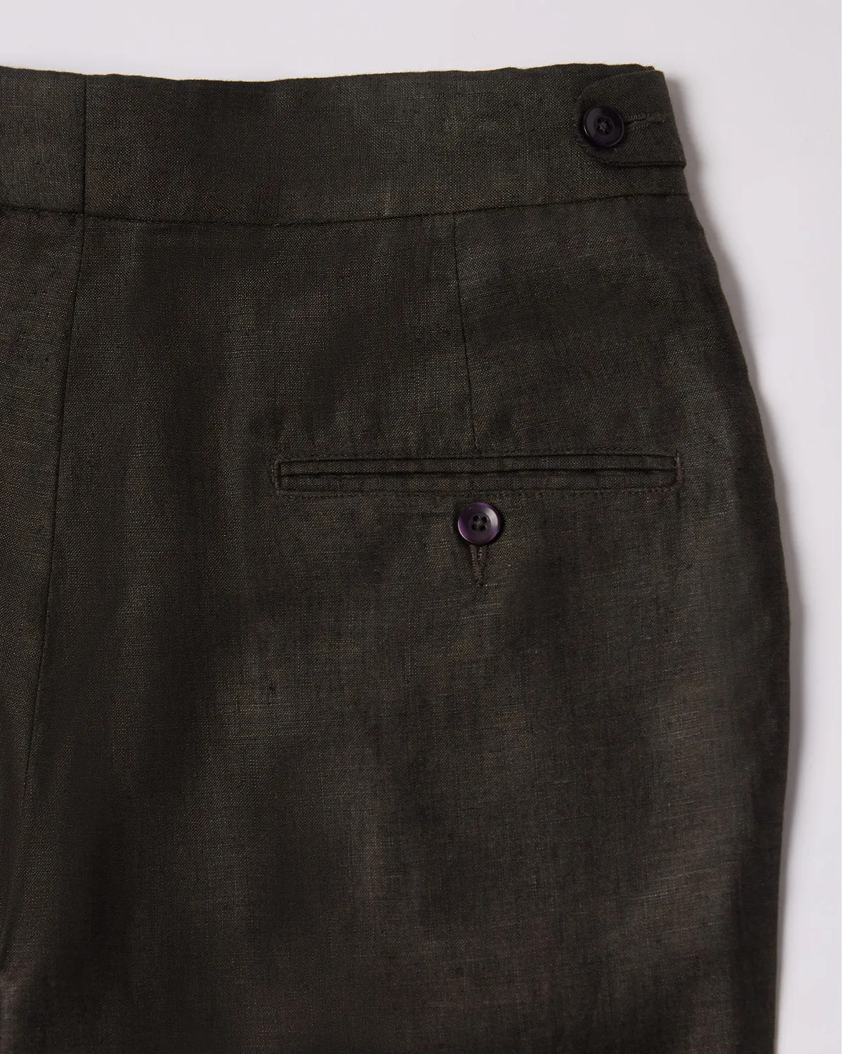 Vintage Linen Neapolitan Pants - Brown