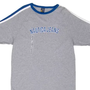 VINTAGE NAUTICA JEANS GREY TEE SHIRT 2000S LARGE DEADSTOCK