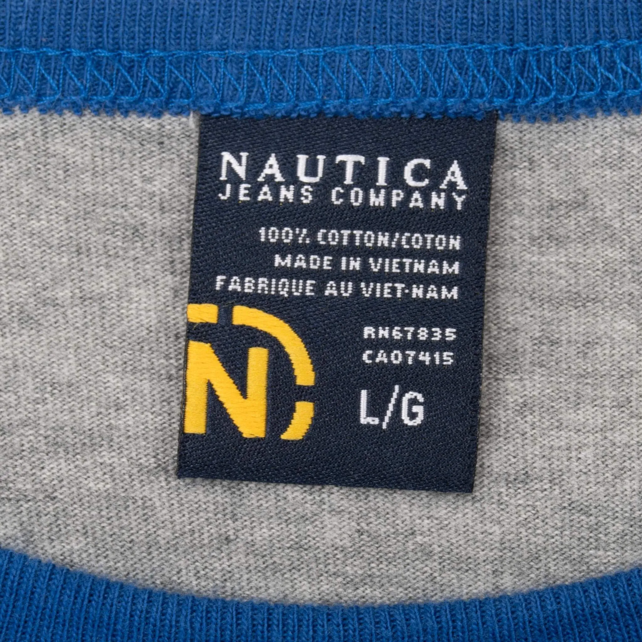 VINTAGE NAUTICA JEANS GREY TEE SHIRT 2000S LARGE DEADSTOCK