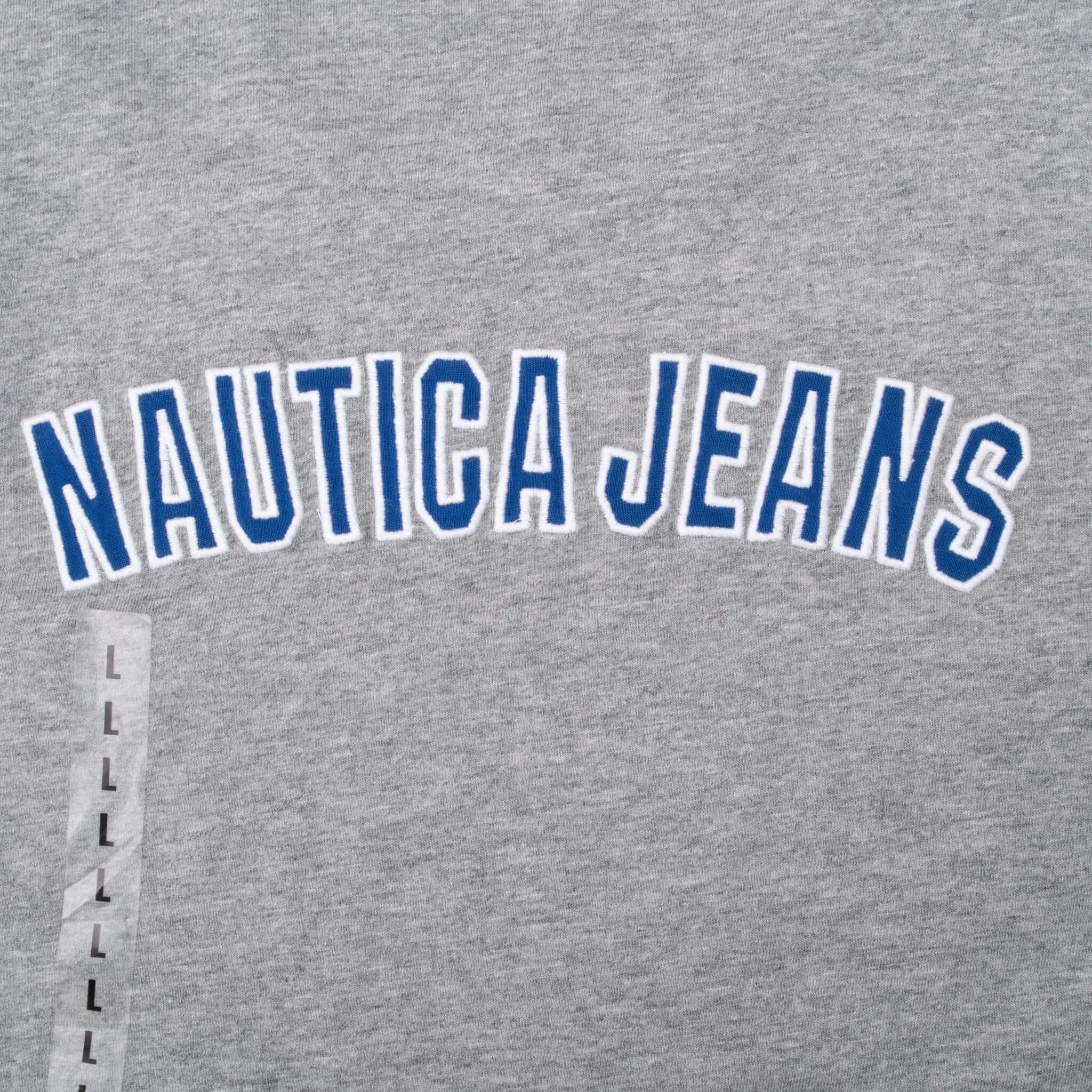 VINTAGE NAUTICA JEANS GREY TEE SHIRT 2000S LARGE DEADSTOCK