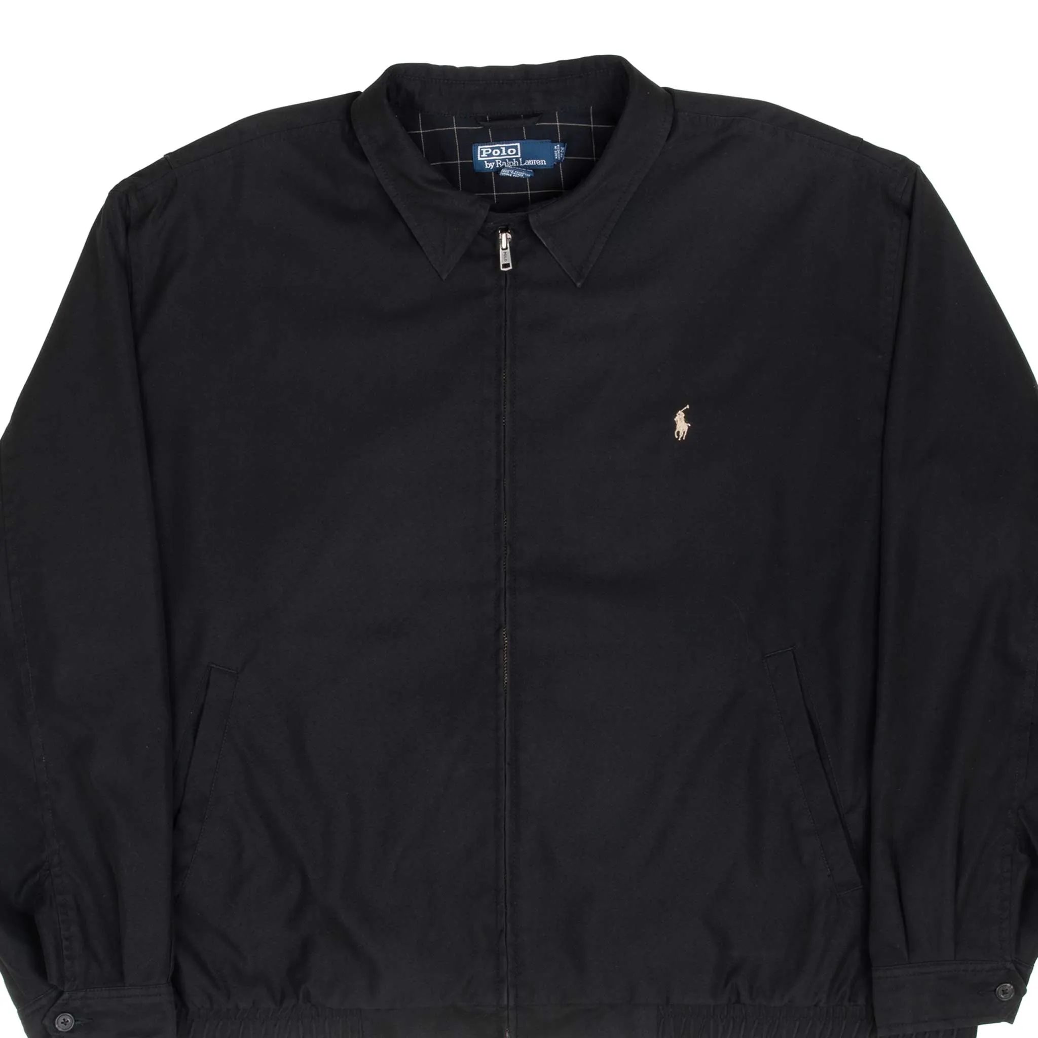 VINTAGE POLO RALPH LAUREN BLACK HARRINGTON GOLF JACKET 1990S 2XL BIG