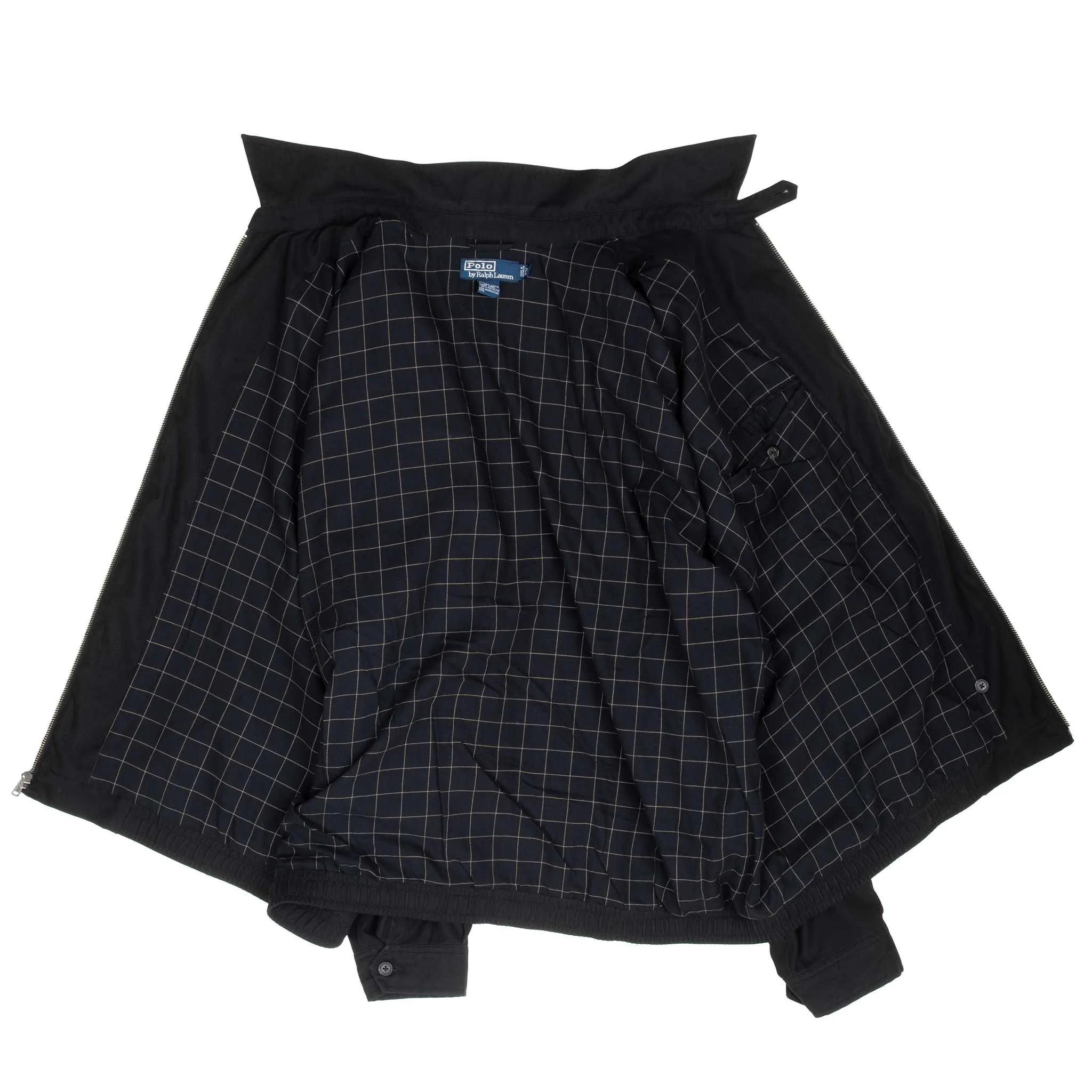 VINTAGE POLO RALPH LAUREN BLACK HARRINGTON GOLF JACKET 1990S 2XL BIG
