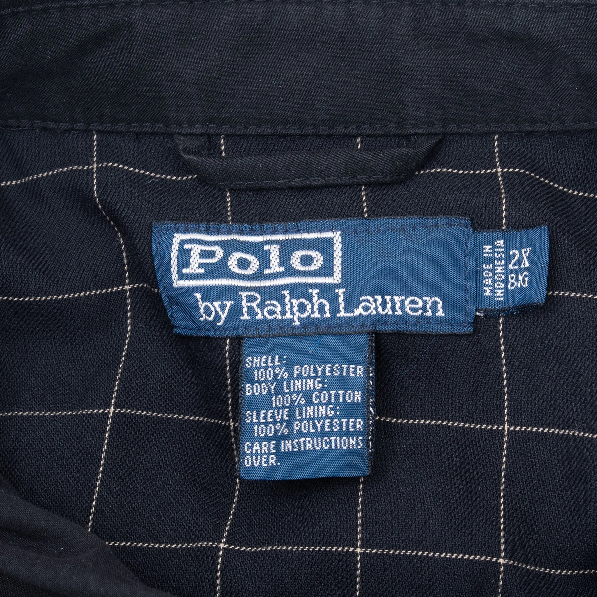 VINTAGE POLO RALPH LAUREN BLACK HARRINGTON GOLF JACKET 1990S 2XL BIG