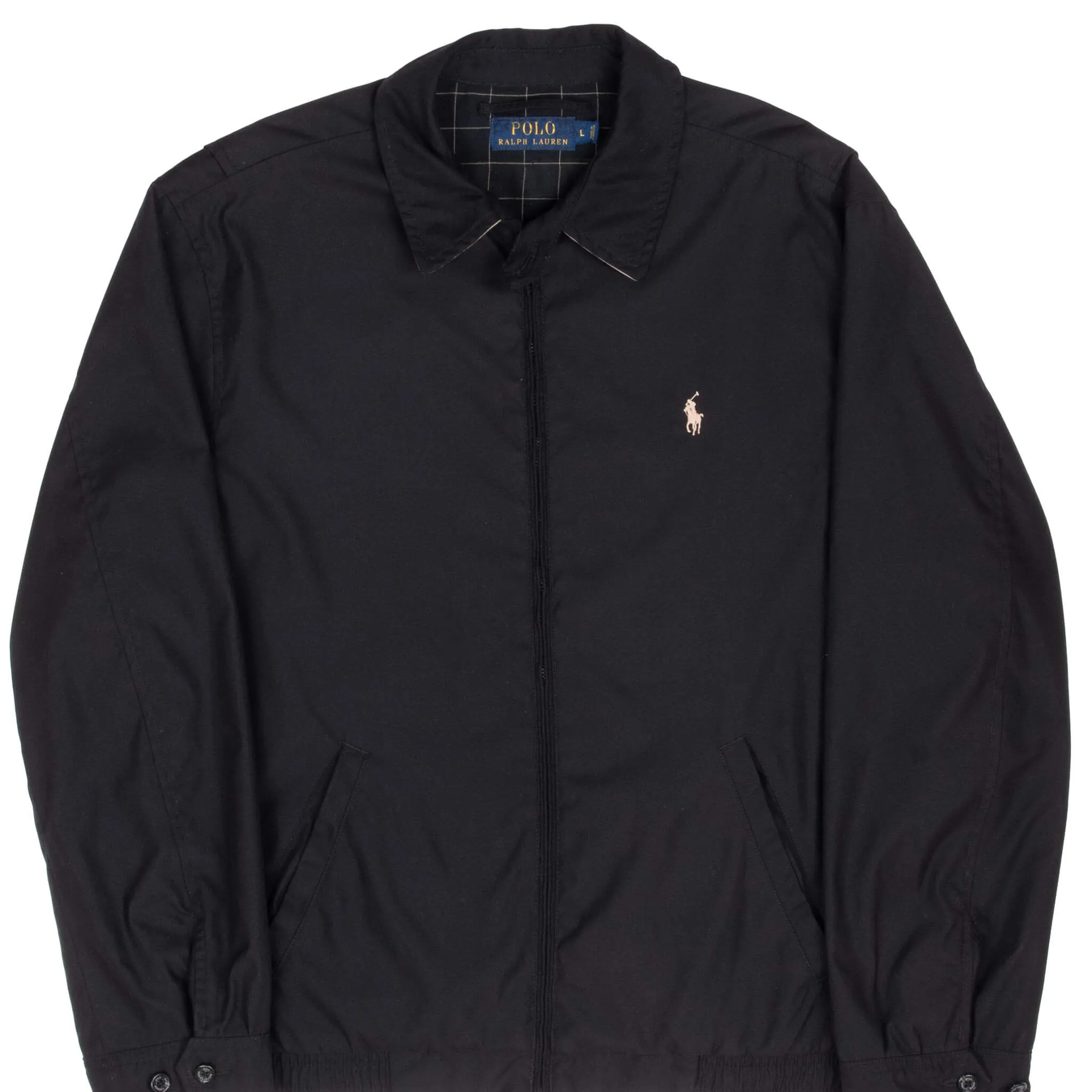 VINTAGE POLO RALPH LAUREN BLACK HARRINGTON GOLF JACKET LARGE