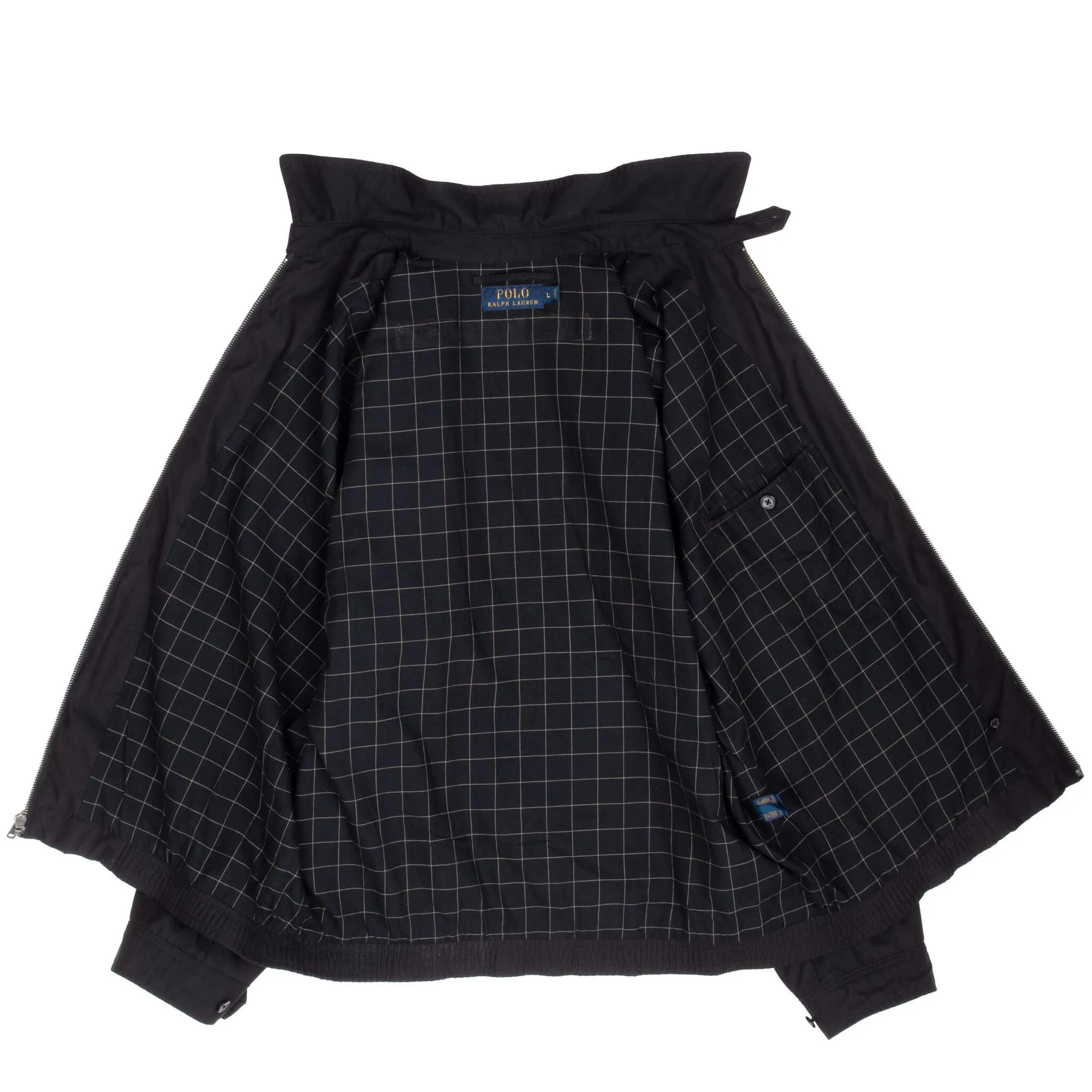 VINTAGE POLO RALPH LAUREN BLACK HARRINGTON GOLF JACKET LARGE