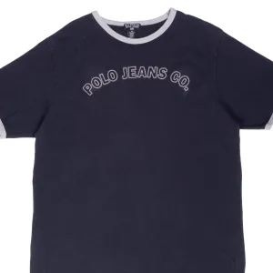 VINTAGE RALPH LAUREN POLO JEANS CO NAVY BLUE TEE SHIRT 1990S XL MADE IN USA