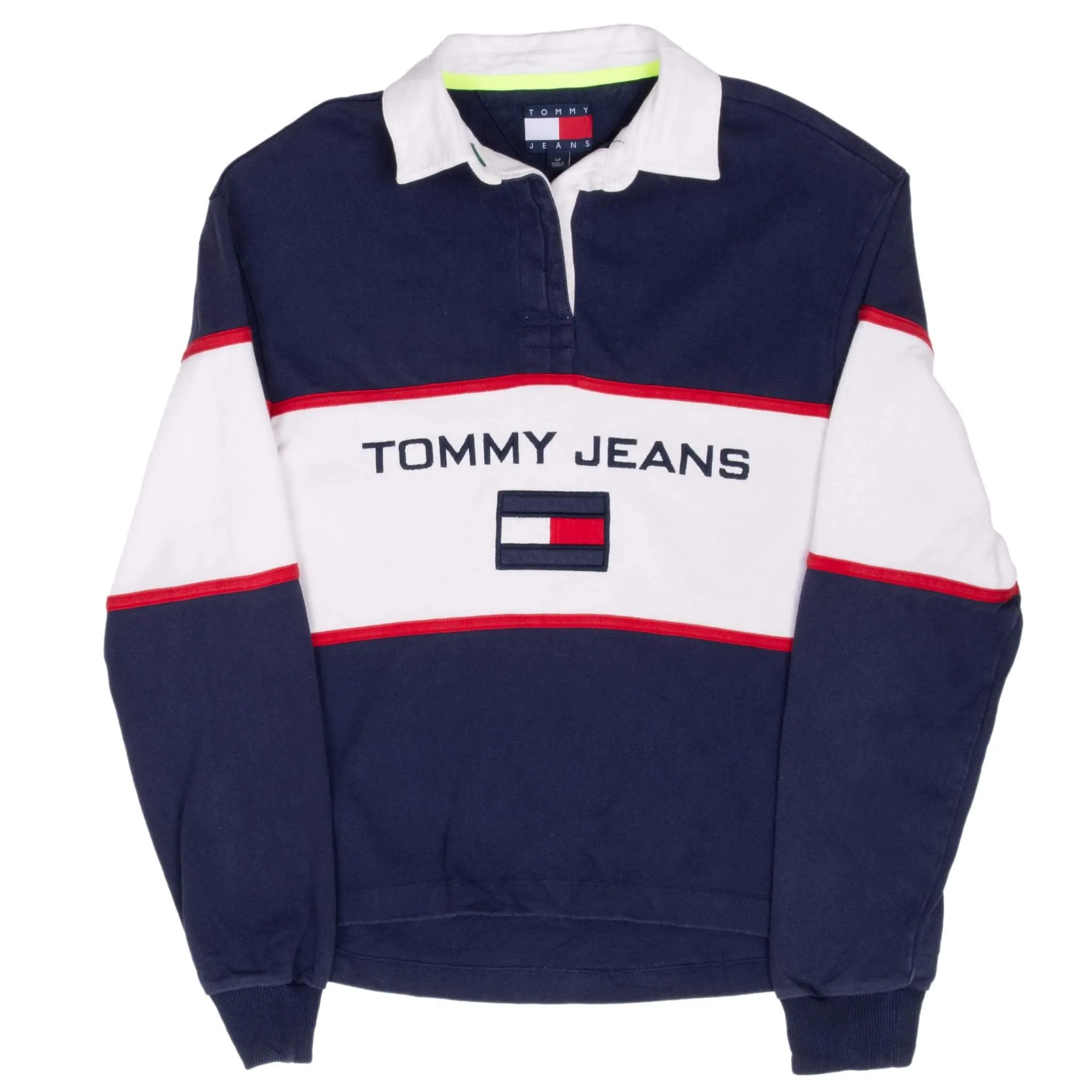 VINTAGE TOMMY HILFIGER JEANS RUGBY POLO SHIRT SMALL